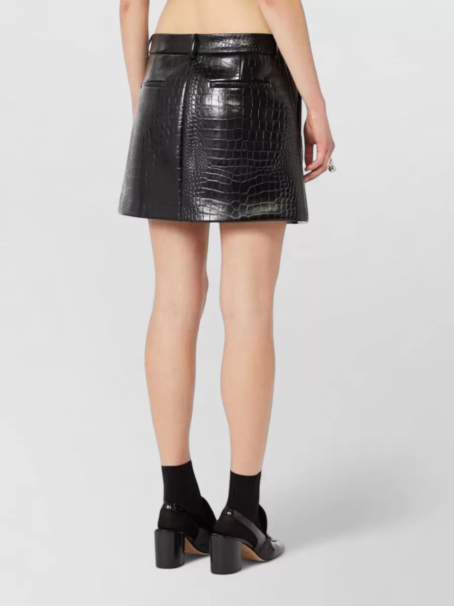 Sportmax Patent Alligator-Print Mini Skirt