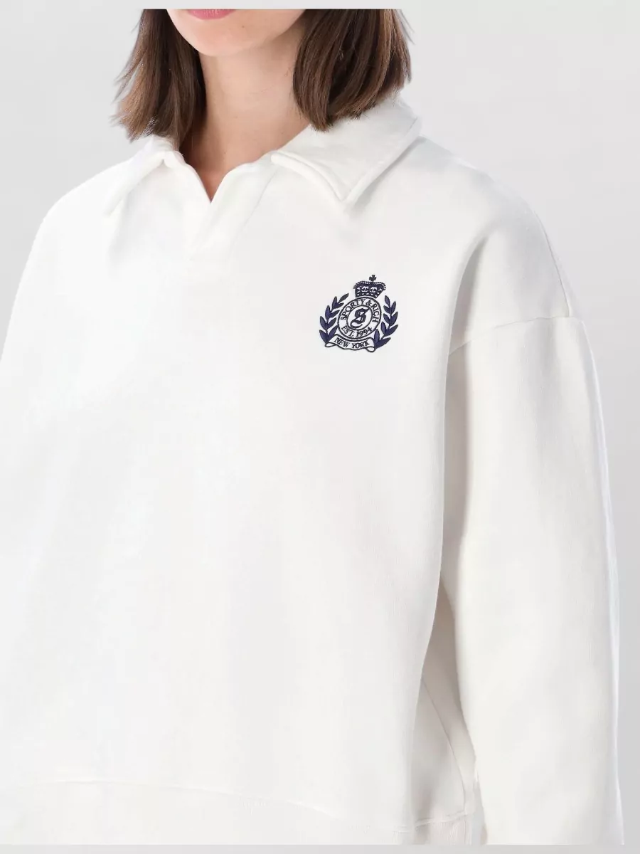 Sporty & Rich New York Long Sleeve Polo Sweatshirt