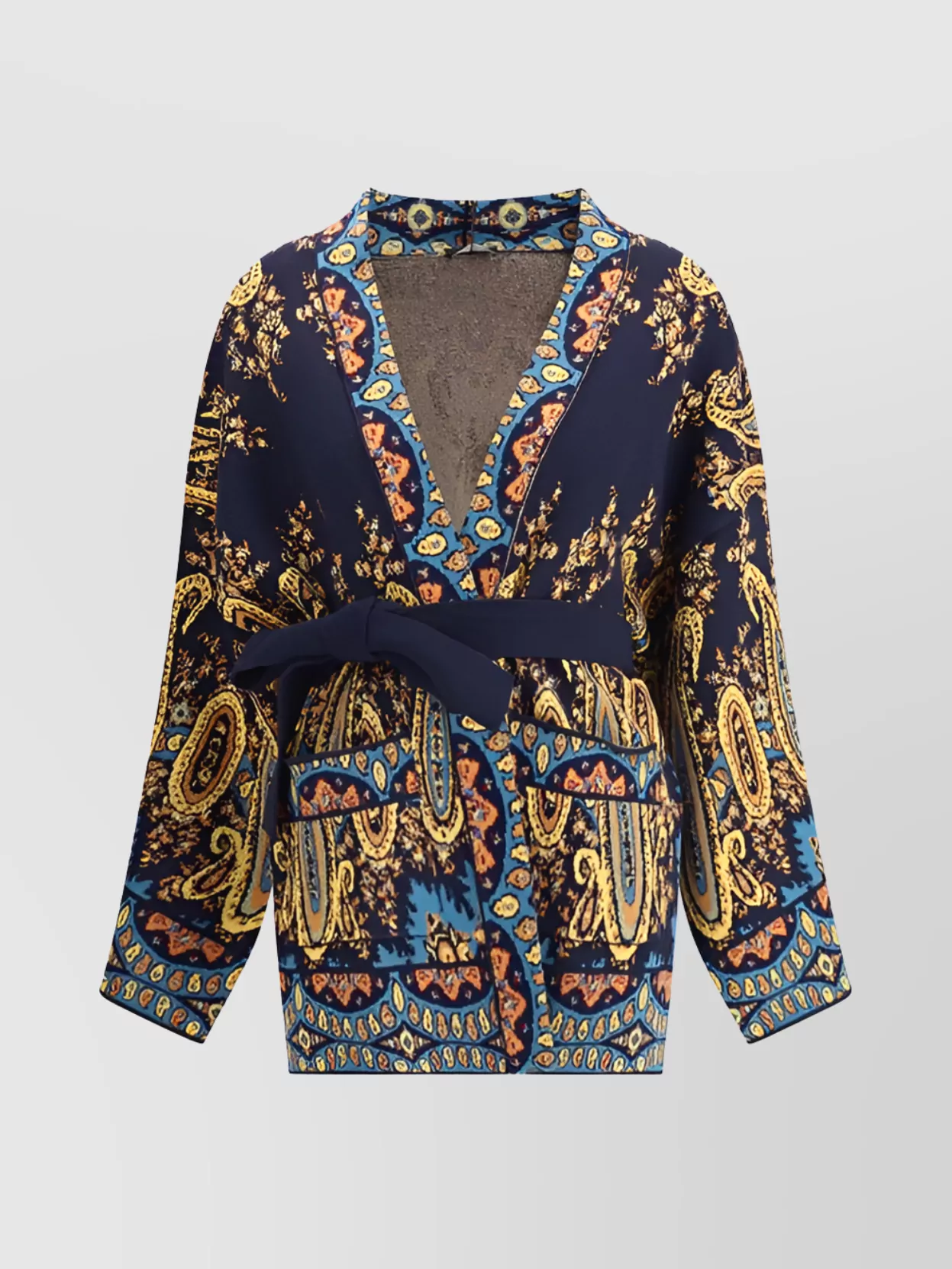 Etro Stylish Multicoloured Belted Cardigan