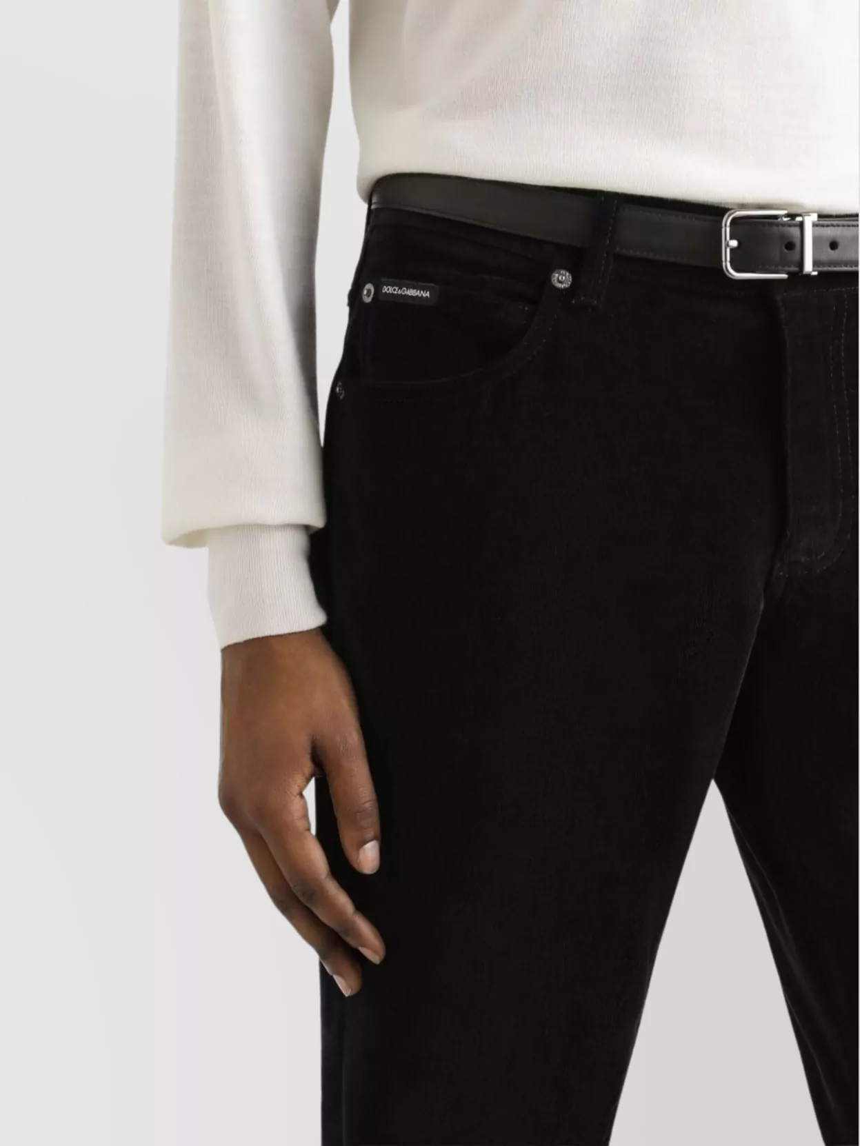 Dolce & Gabbana Straight Trousers With Five-pocket And Belt Loops In Black