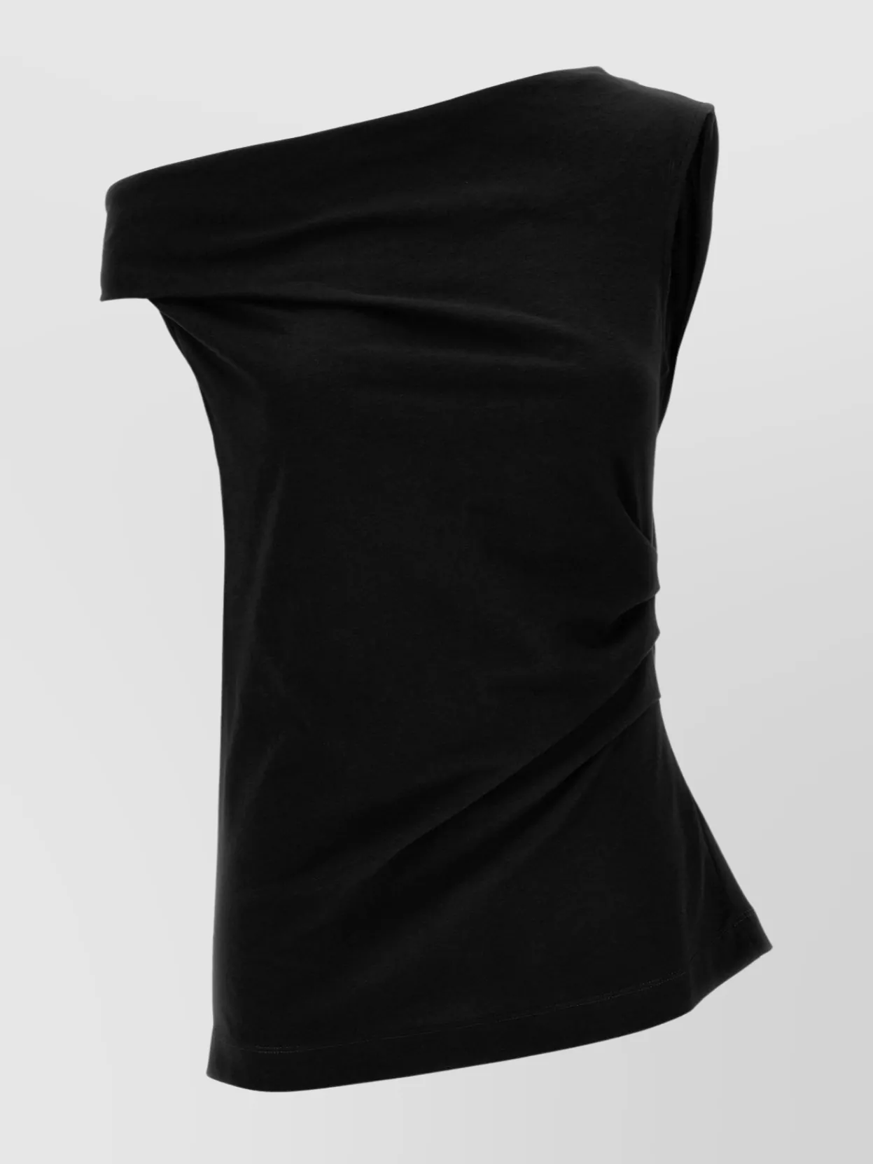 Shop Dries Van Noten Asymmetric Ruched Sleeveless Top