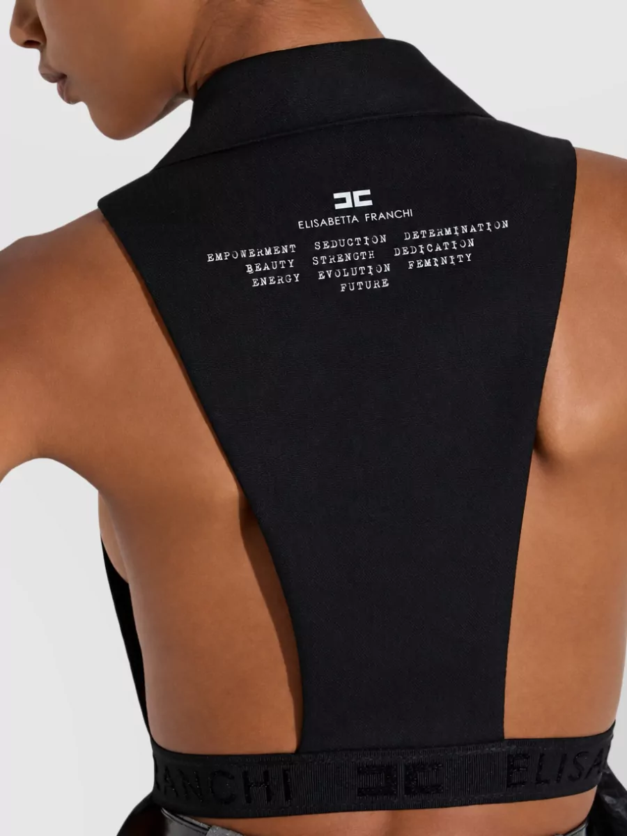 Elisabetta Franchi Wool Fitted Double-Breasted Vest