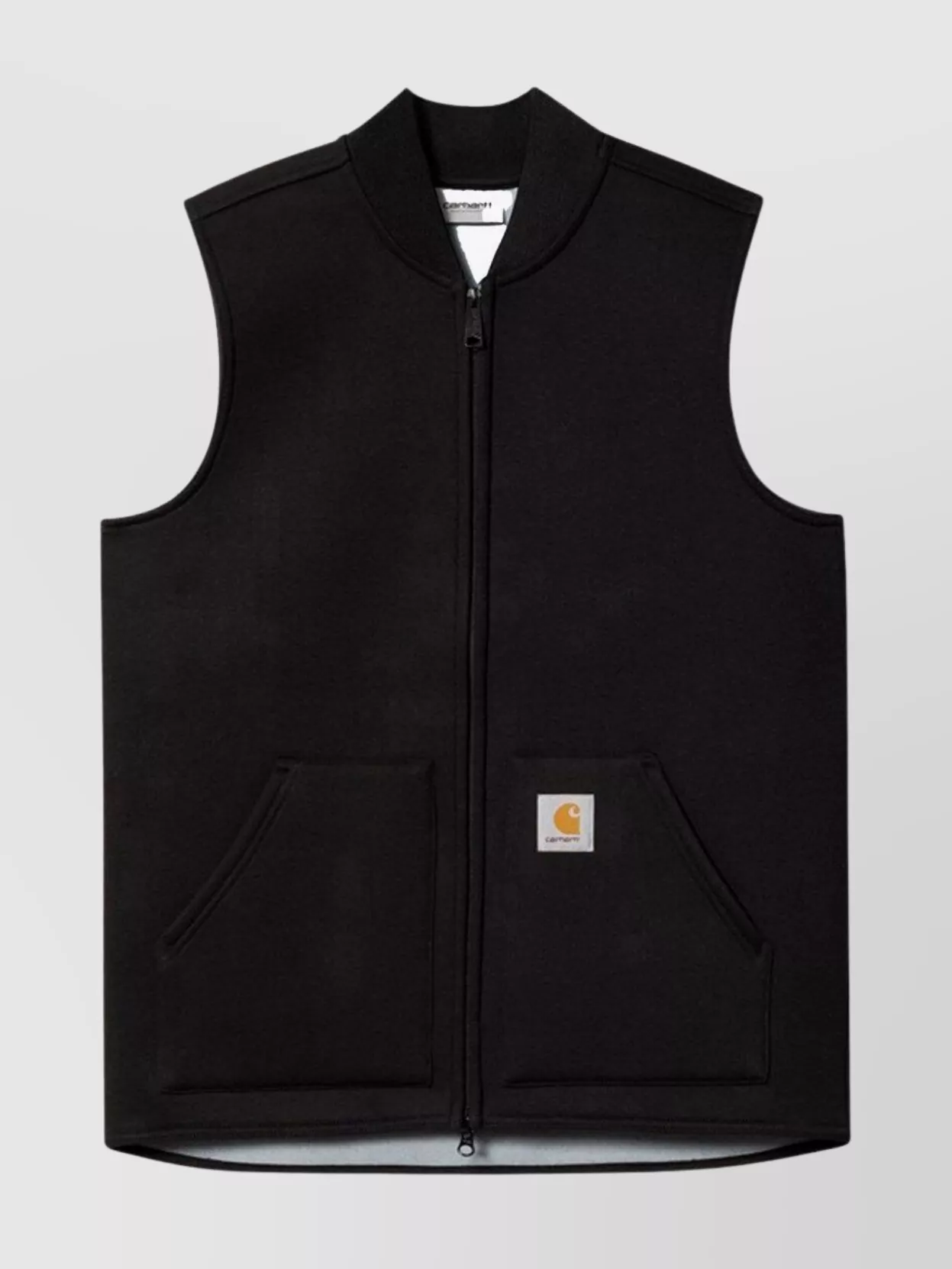 Carhartt Sleeveless Cotton Blend Vest With Front Pockets In Black