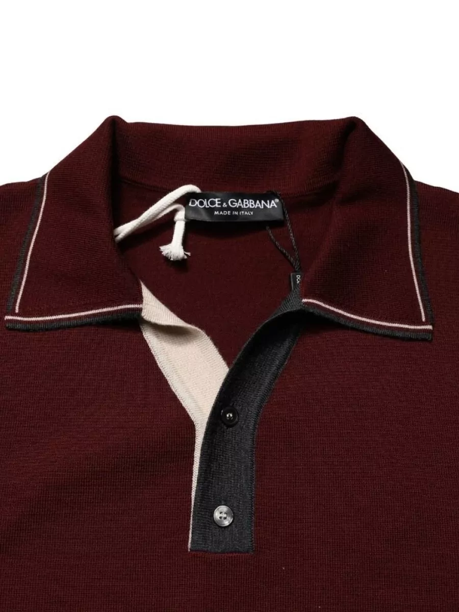 Dolce&Gabbana Wool long-sleeve polo shirt