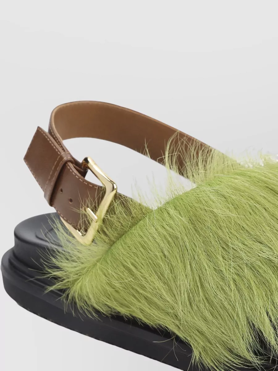 Marni Fussbett Leather Calfskin Cross Strap Sandals