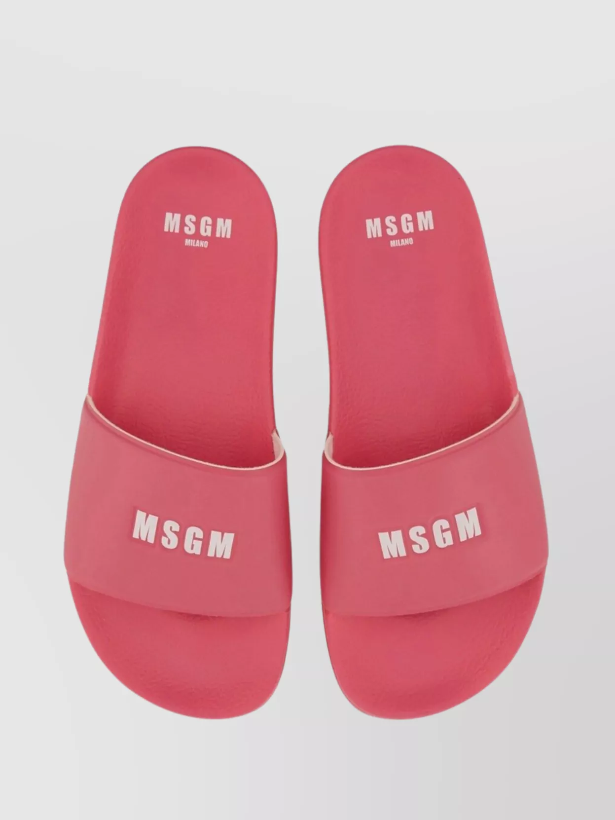 Msgm Logo Open Toe Slide Sandal In Pink