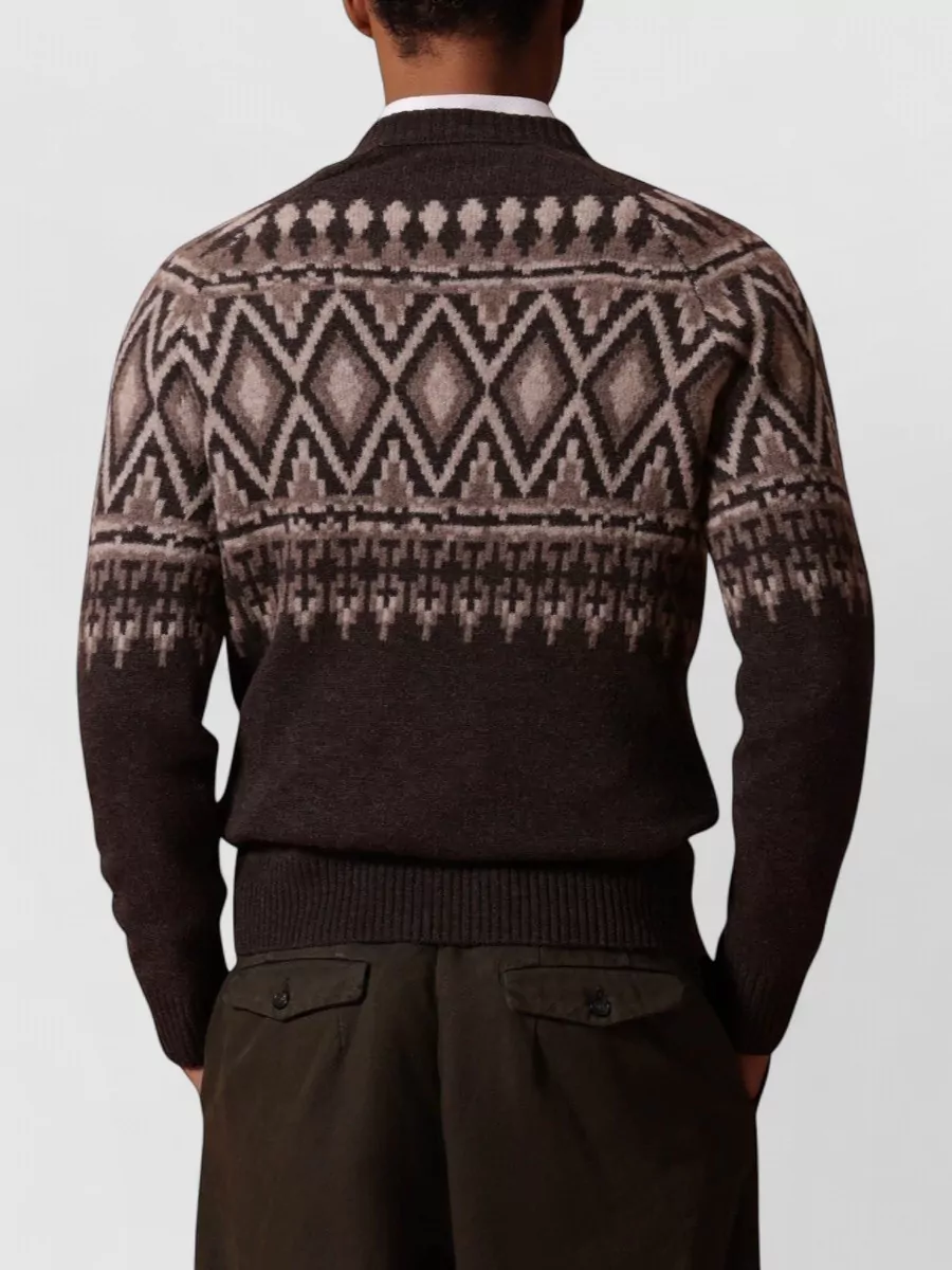 Ballantyne Geometric Intarsia Wool Jumper