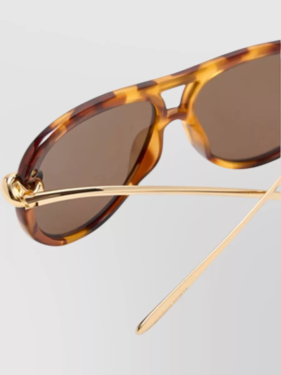 Bottega Veneta Metal Cutout Aviator Sunglasses