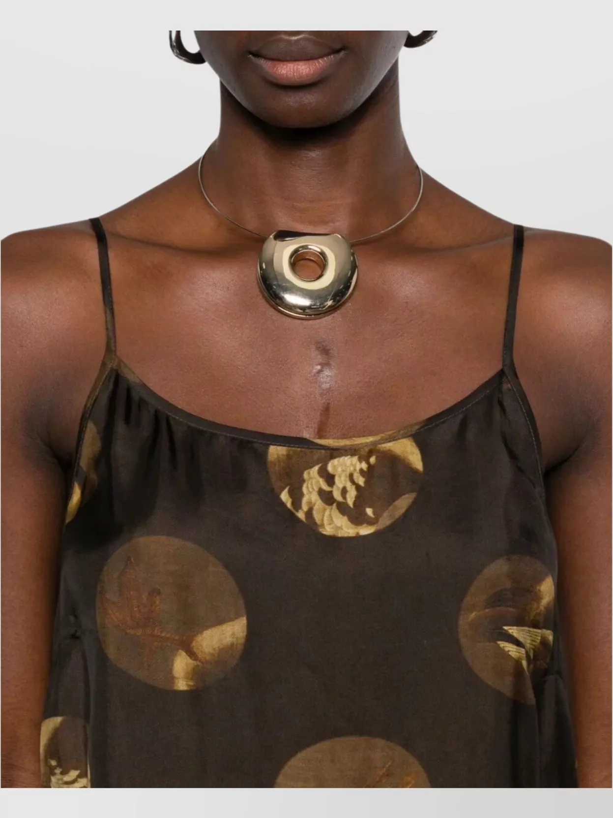 Uma Wang Printed Maxi Dress Sleeveless Design