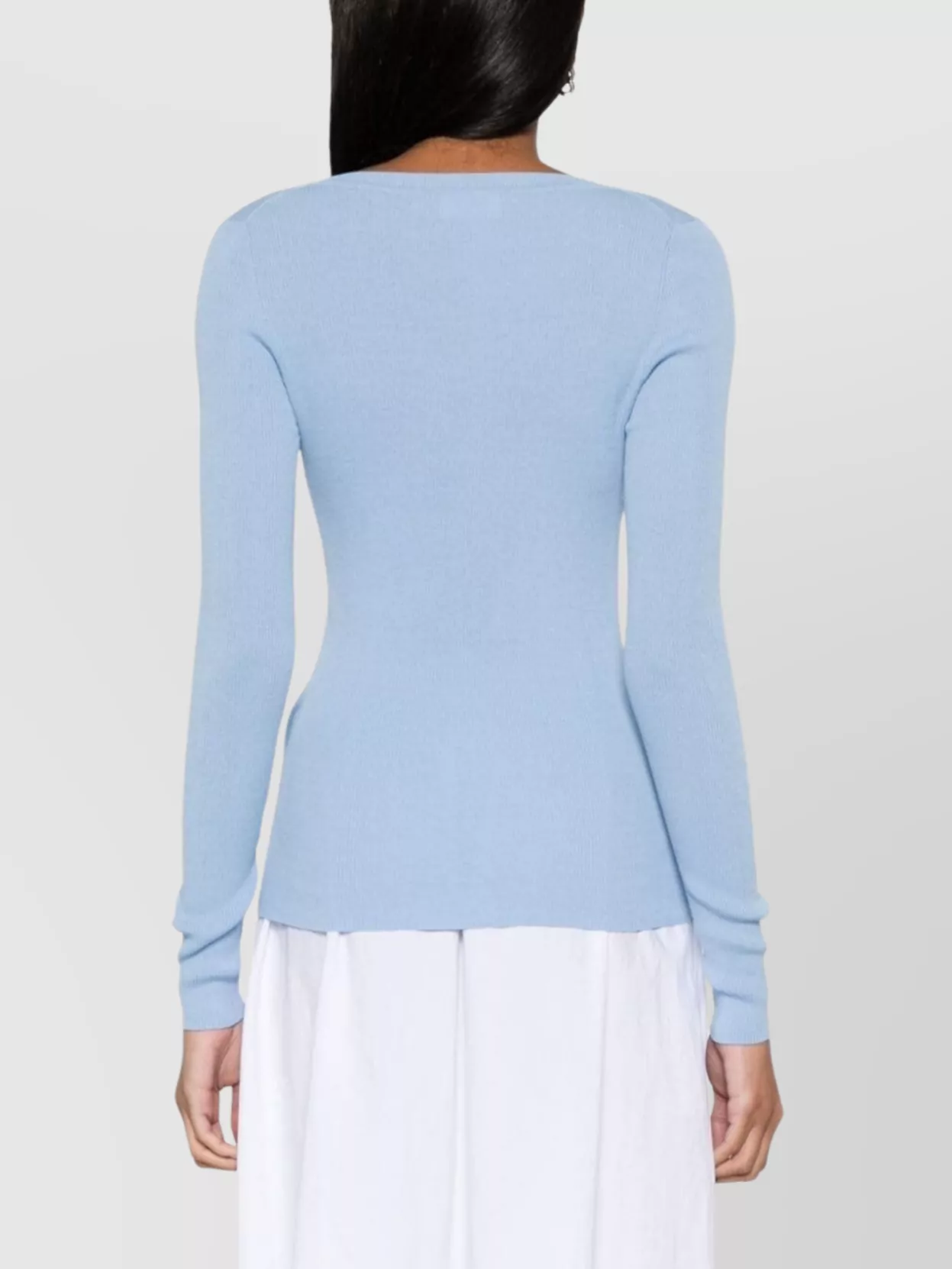 Parosh Fitted Cotton Blend Ribbed Knit Cardigan