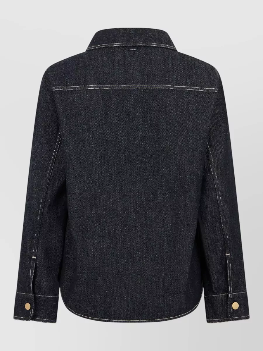 S Max Mara Denim Long-Sleeve Shirt