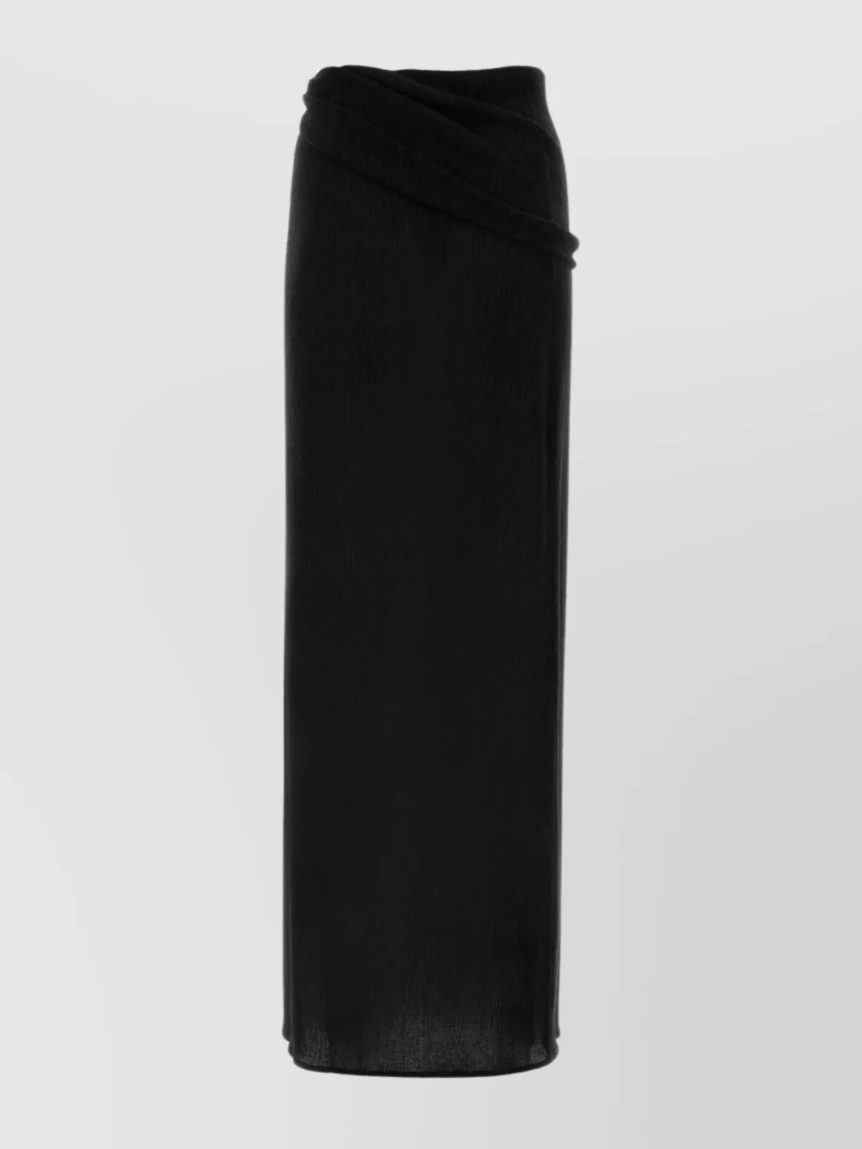 Shop Magda Butrym Long-cut Skirt With Peculiar Draping And Pearl Embellishments