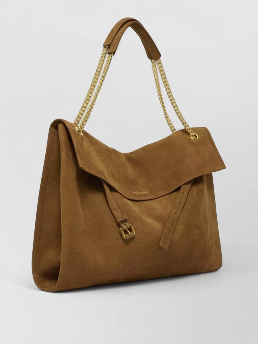 Orciani Venus Suede Shoulder Bag Buckle Chain