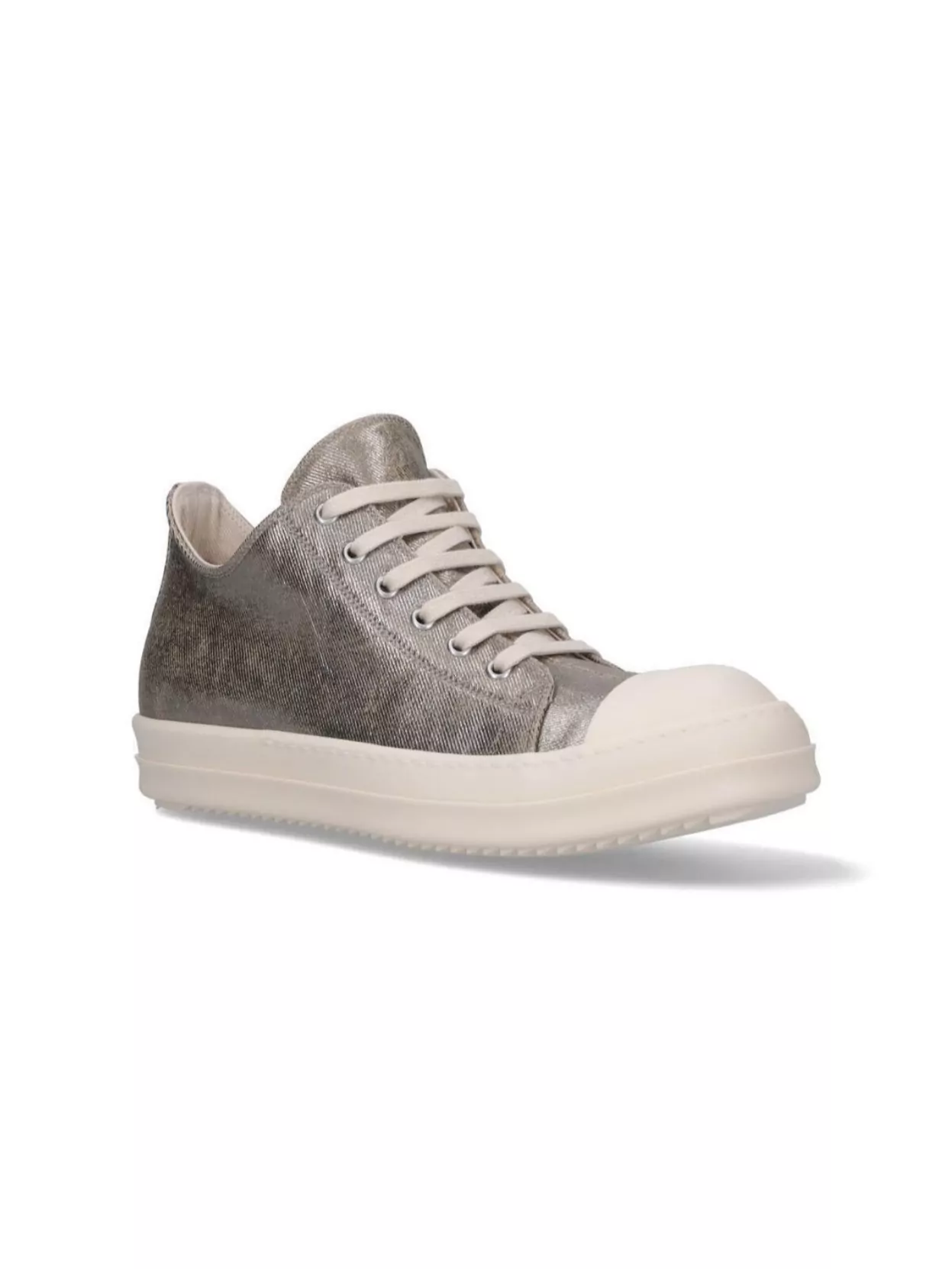Rick Owens Drkshdw Metallic Low Top Sneakers With Round Toe