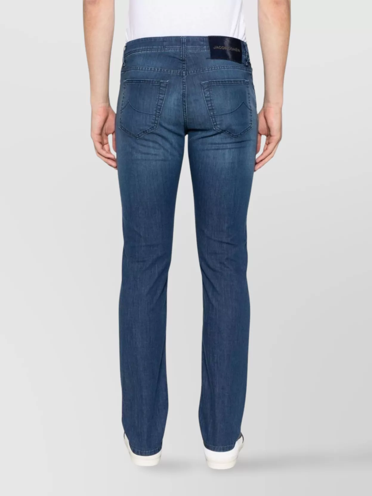 Jacob Cohen Straight Trousers With Belt Loops And Faded Effect
