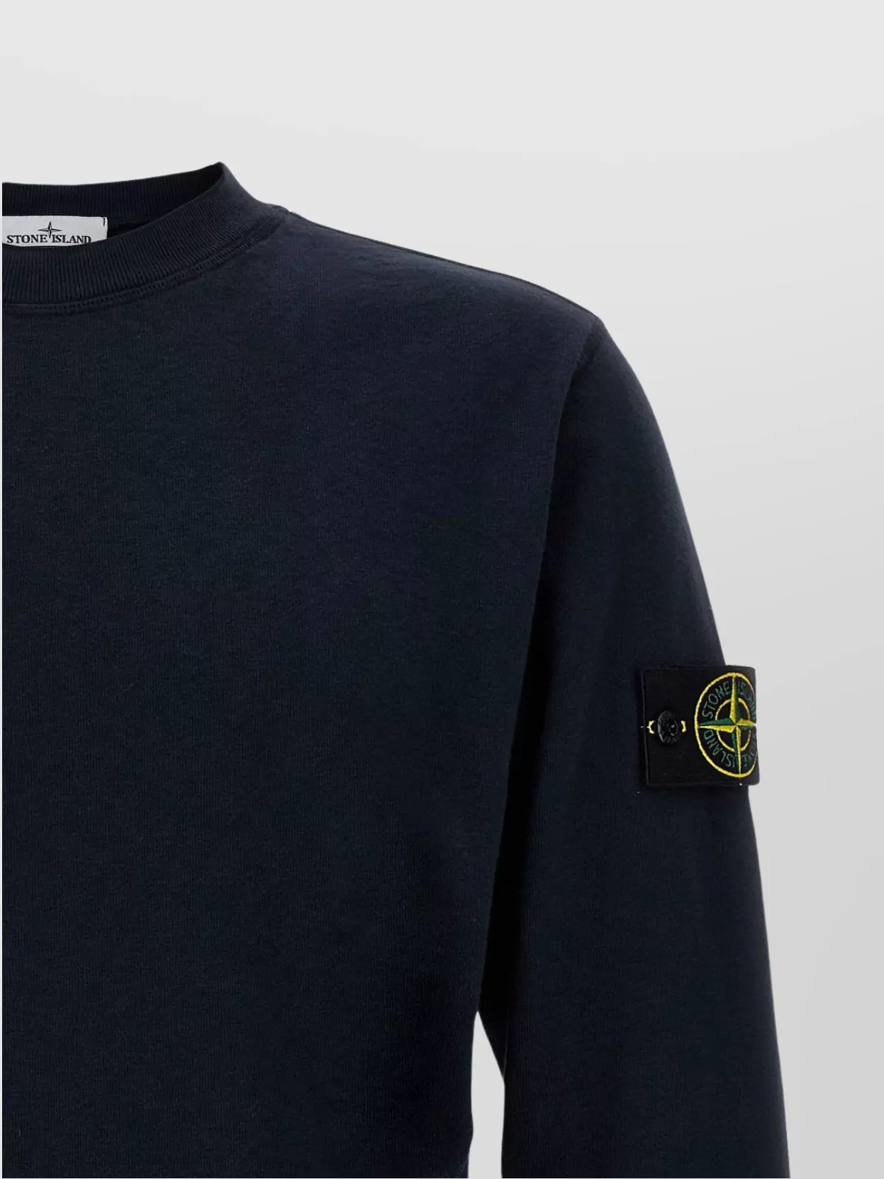 Stone Island Crew Neck Logo Badge Sweatshirt