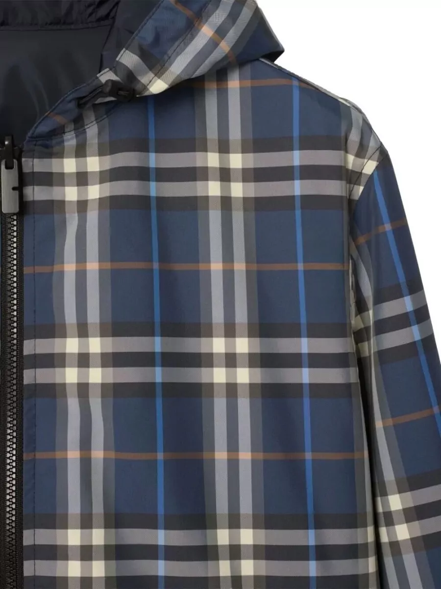 Burberry Hooded Reversible Jacket Check Pattern