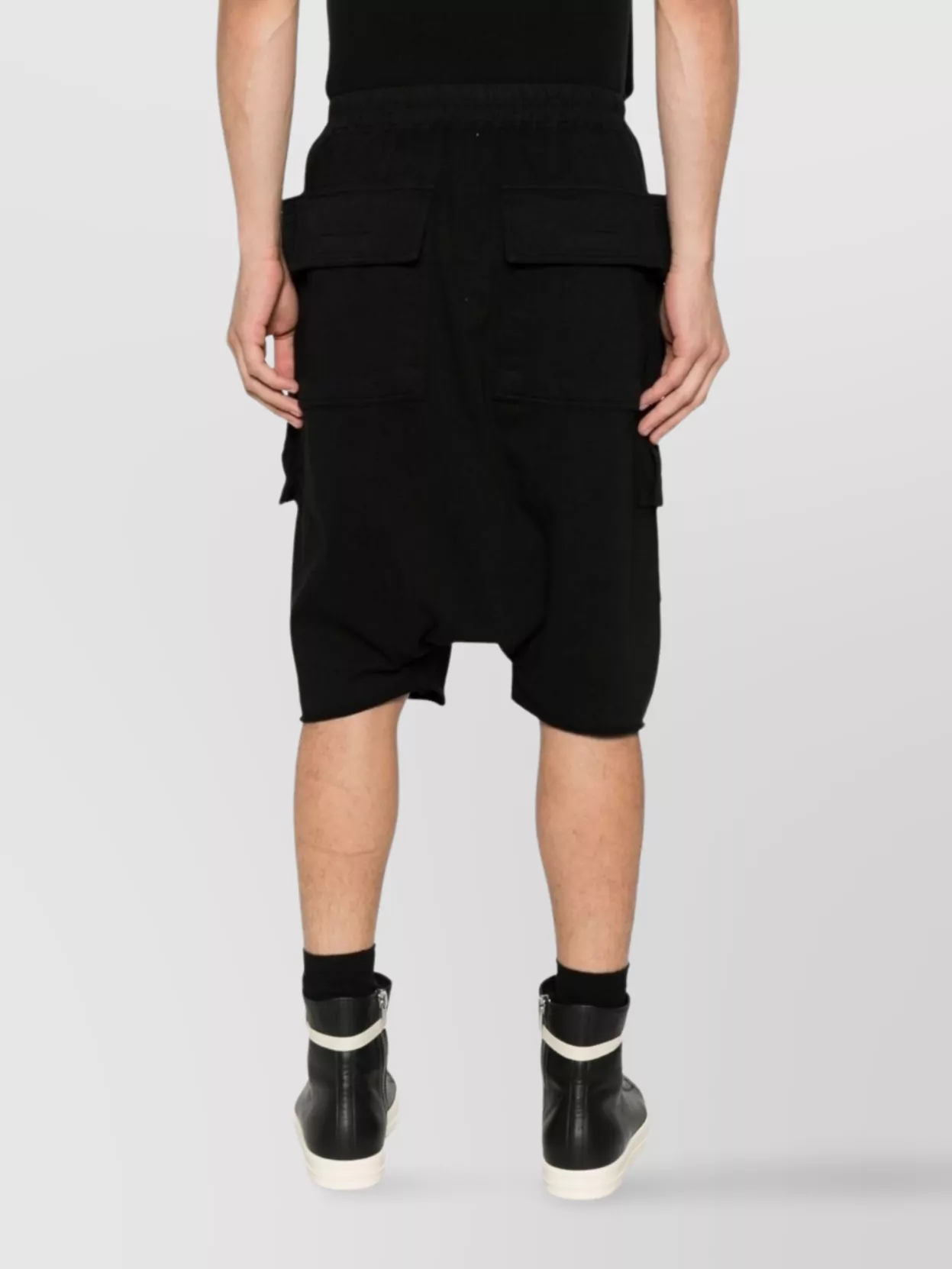 Rick Owens Drkshdw Cargo Fleece Knee-Length Shorts With Ribbed Detailing