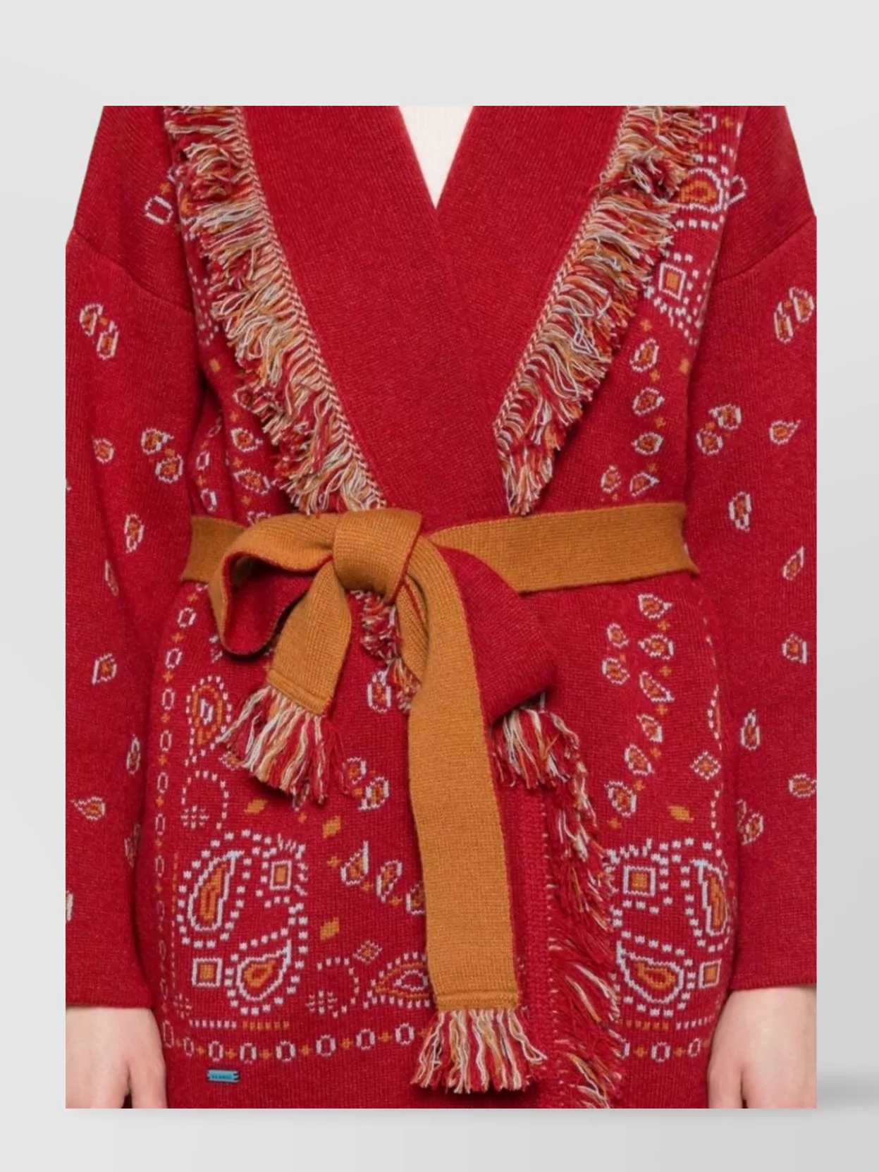 Alanui Cashmere Bandana Cardigan Fringe Detail