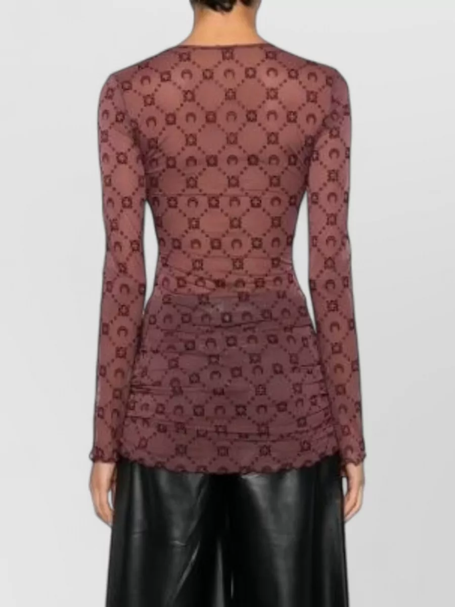 Marine Serre Printed Long-Sleeve Mini Dress