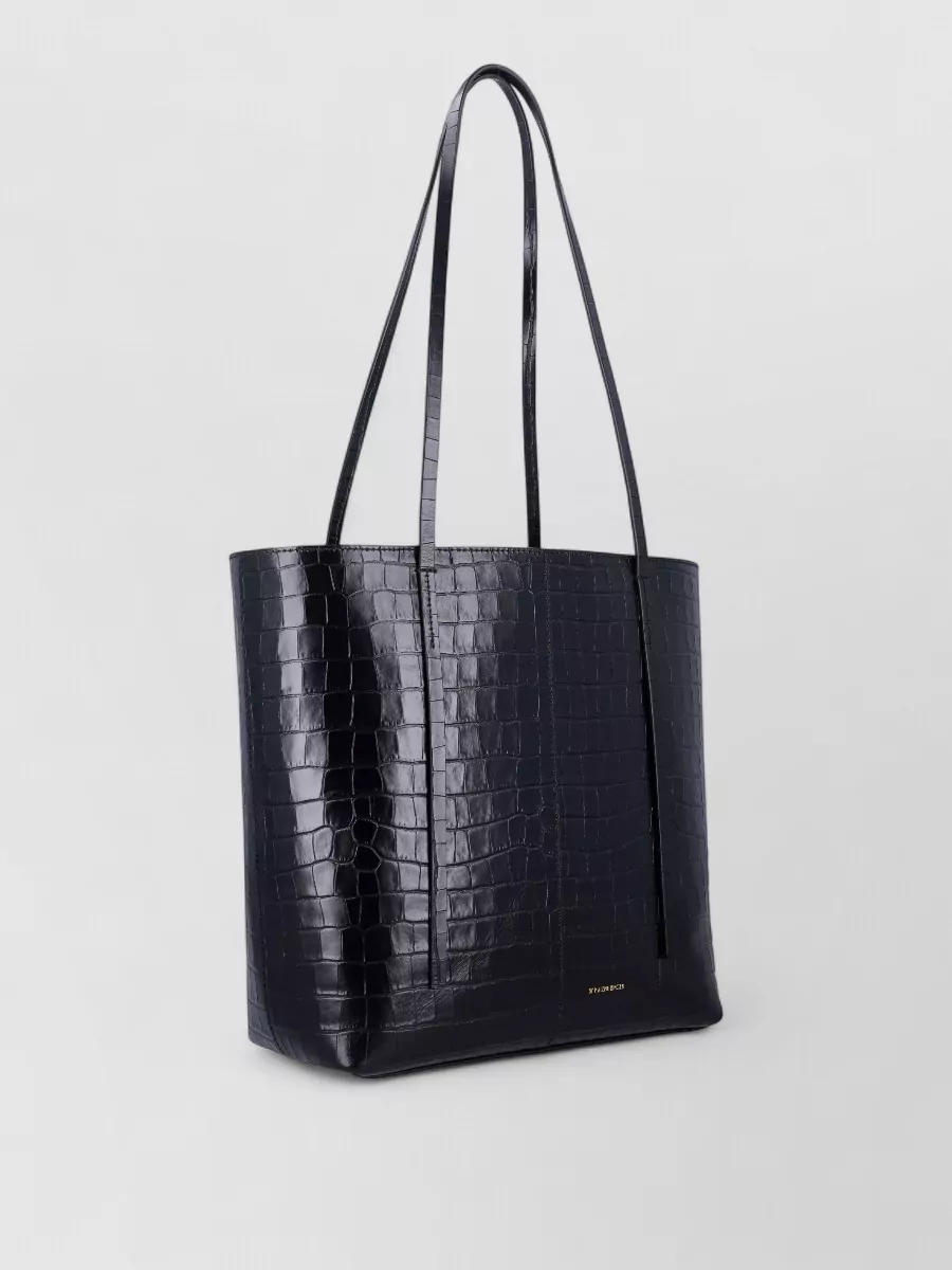 By Malene Birger Leather Croco-Embossed Tote Bag