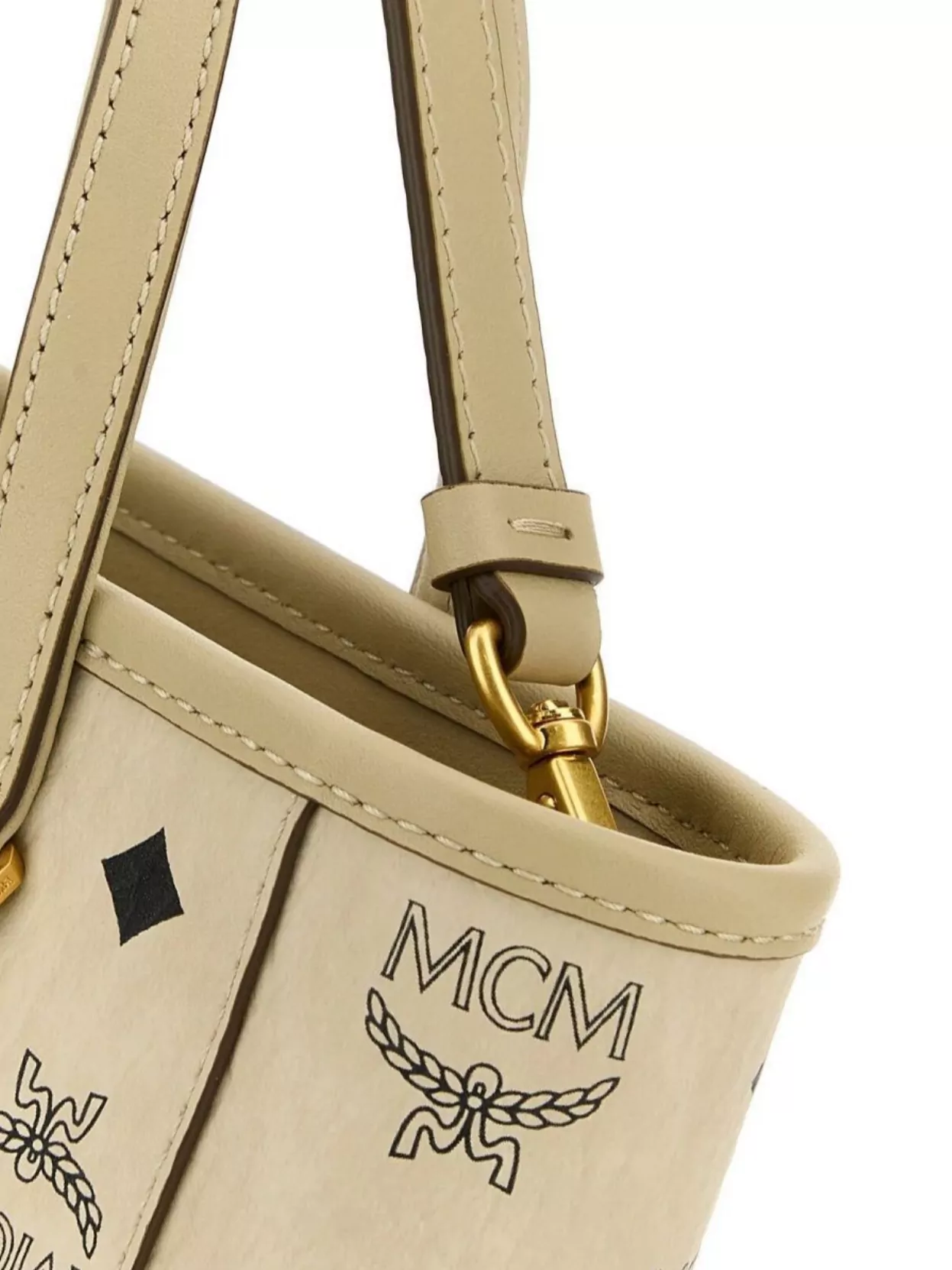Mcm Mini Tony Printed Canvas Tote Bag