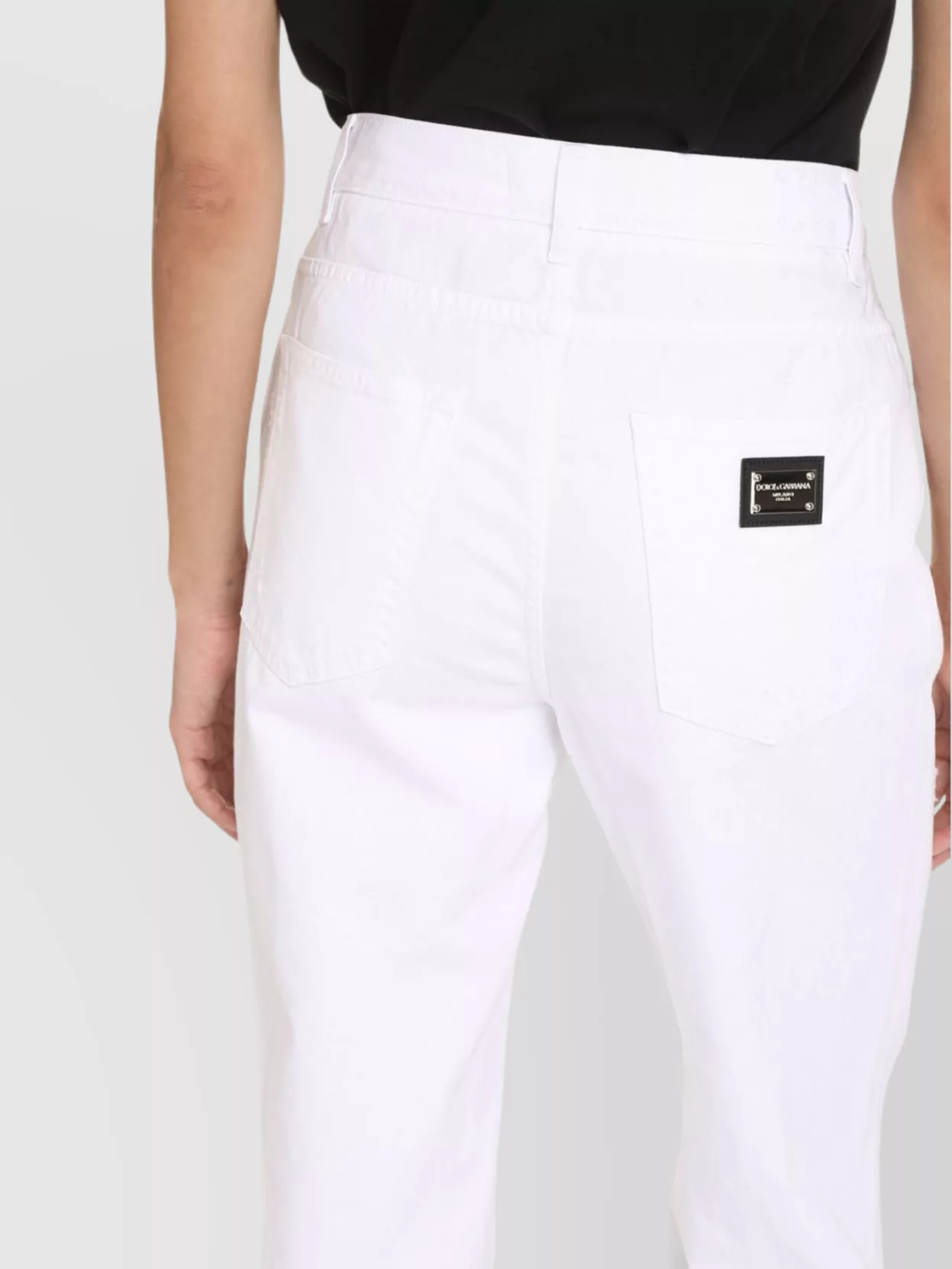 Dolce & Gabbana Woman Jeans White Size 6 Cotton In White