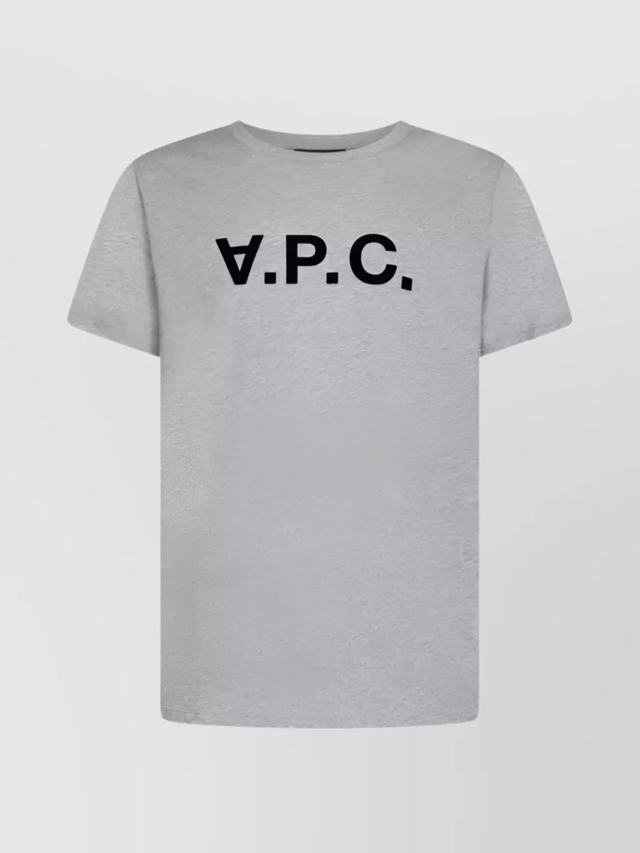 Shop Apc Distinct Logo Print Cotton T-shirt In Grey