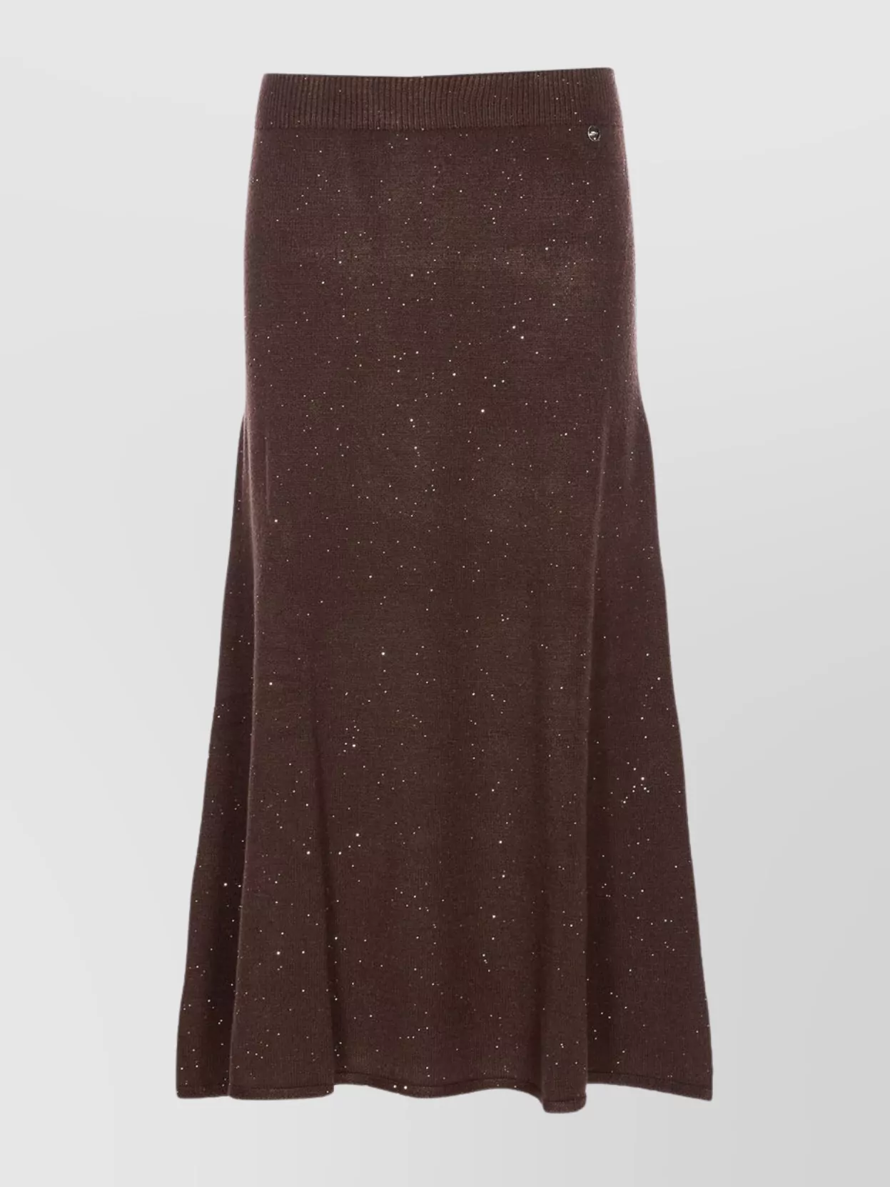 Liu •jo Sequined A-line Midi Skirt With Glitter Detailing In Brown