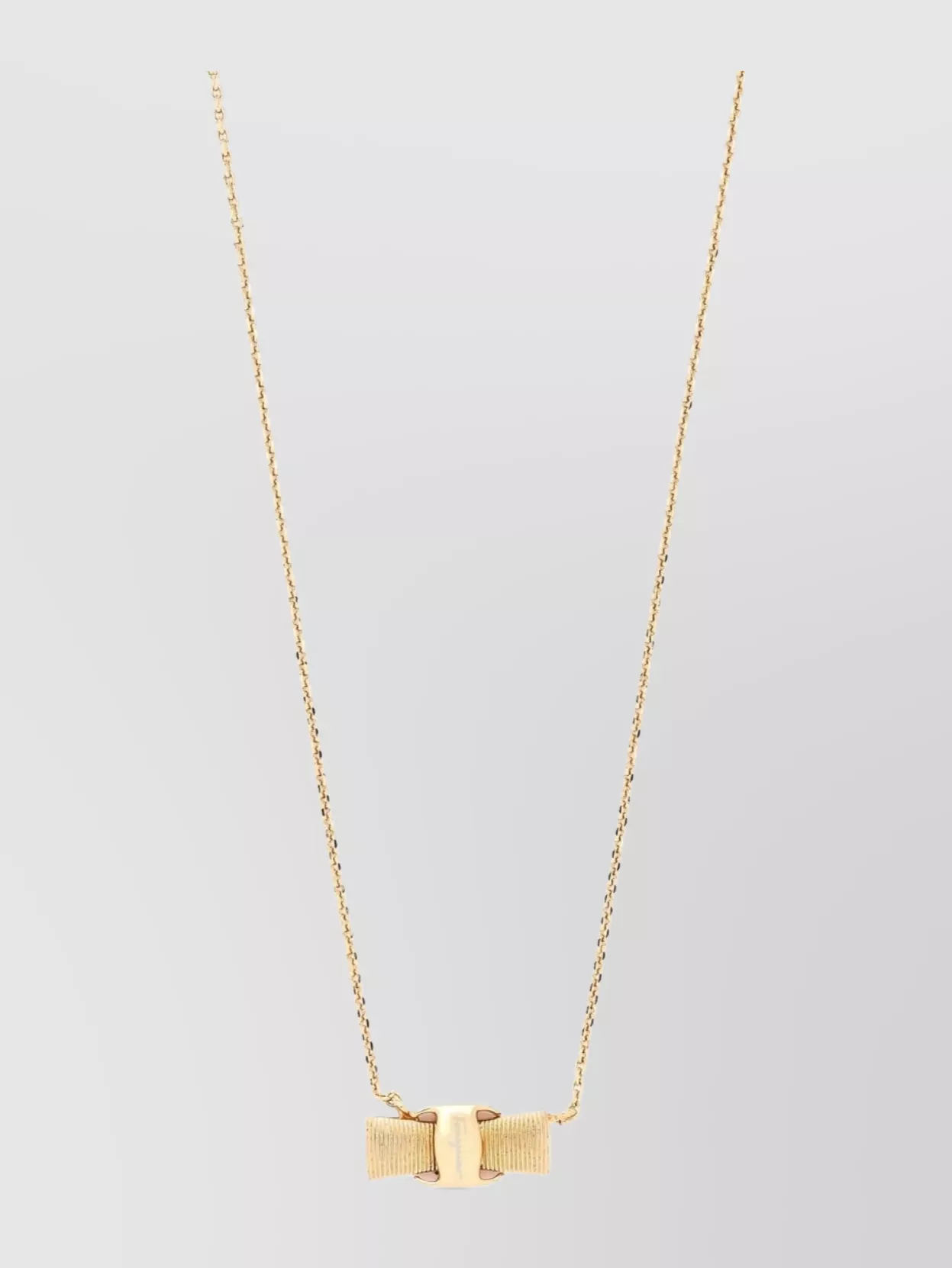 Ferragamo Chain Necklace With Delicate Vara Bow Detail