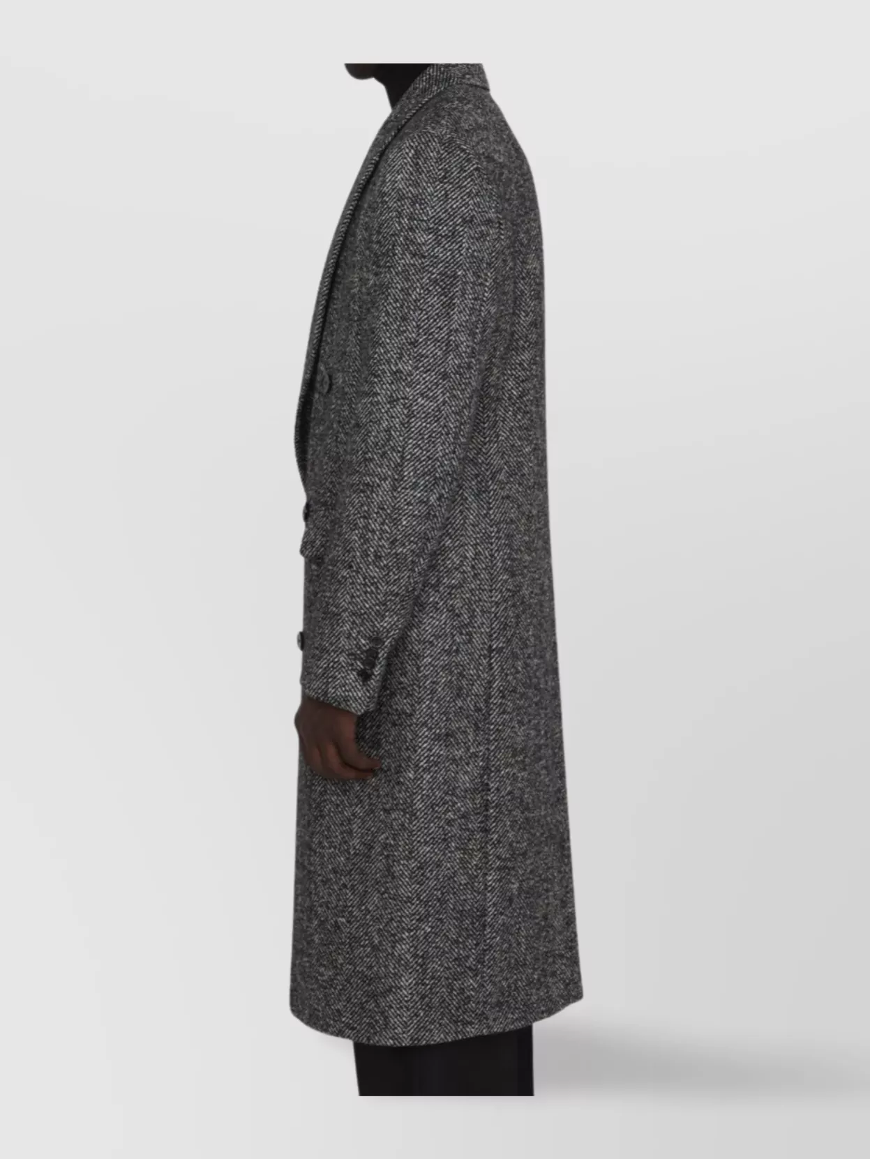 Lardini Herringbone Coat In Gray