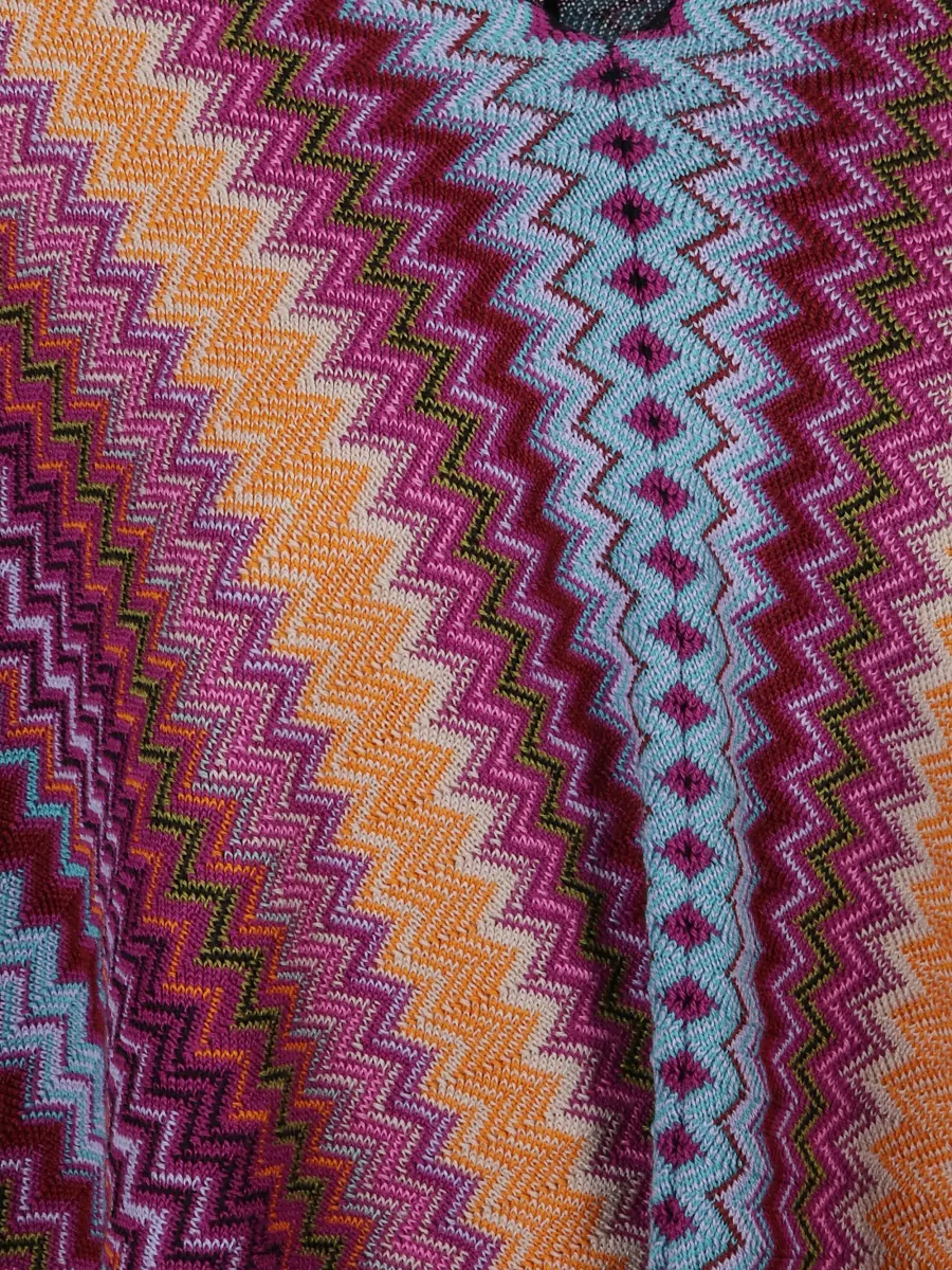 Missoni Zigzag Design Cape Fringe Detailing