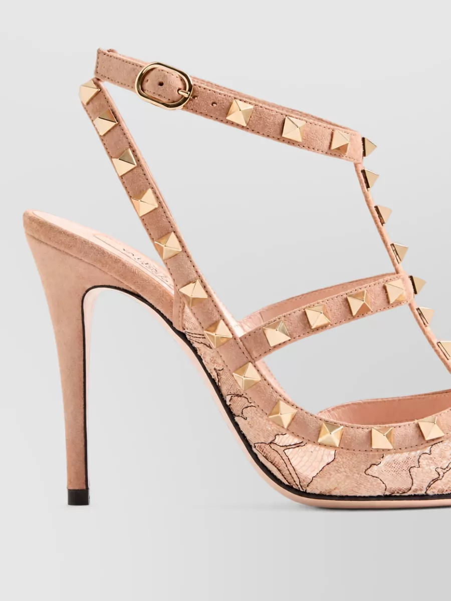 Valentino Garavani Leather Rockstud Ankle-Strap Pumps