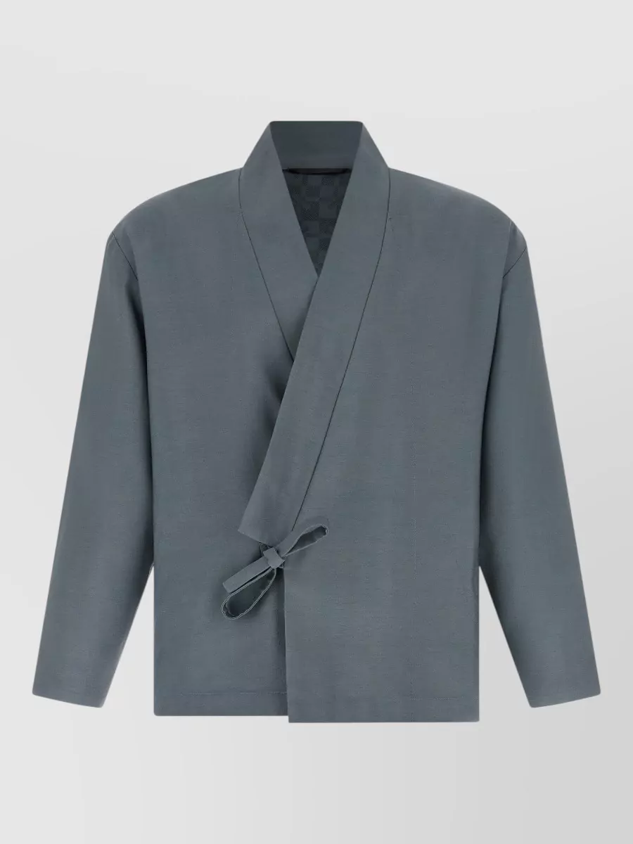 Kenzo Wool wrap v-neck kimono blazer