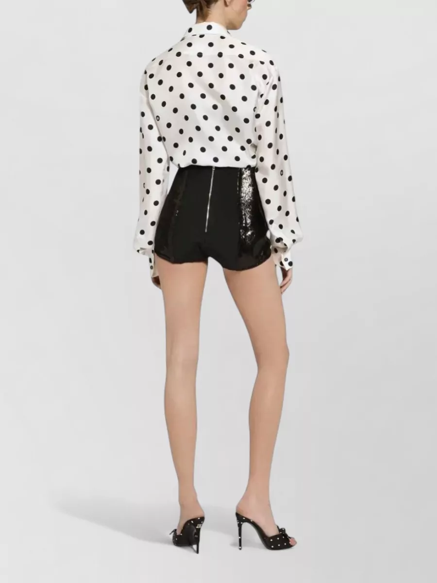 Dolce&Gabbana High Waist Sequin Shorts Silk Blend