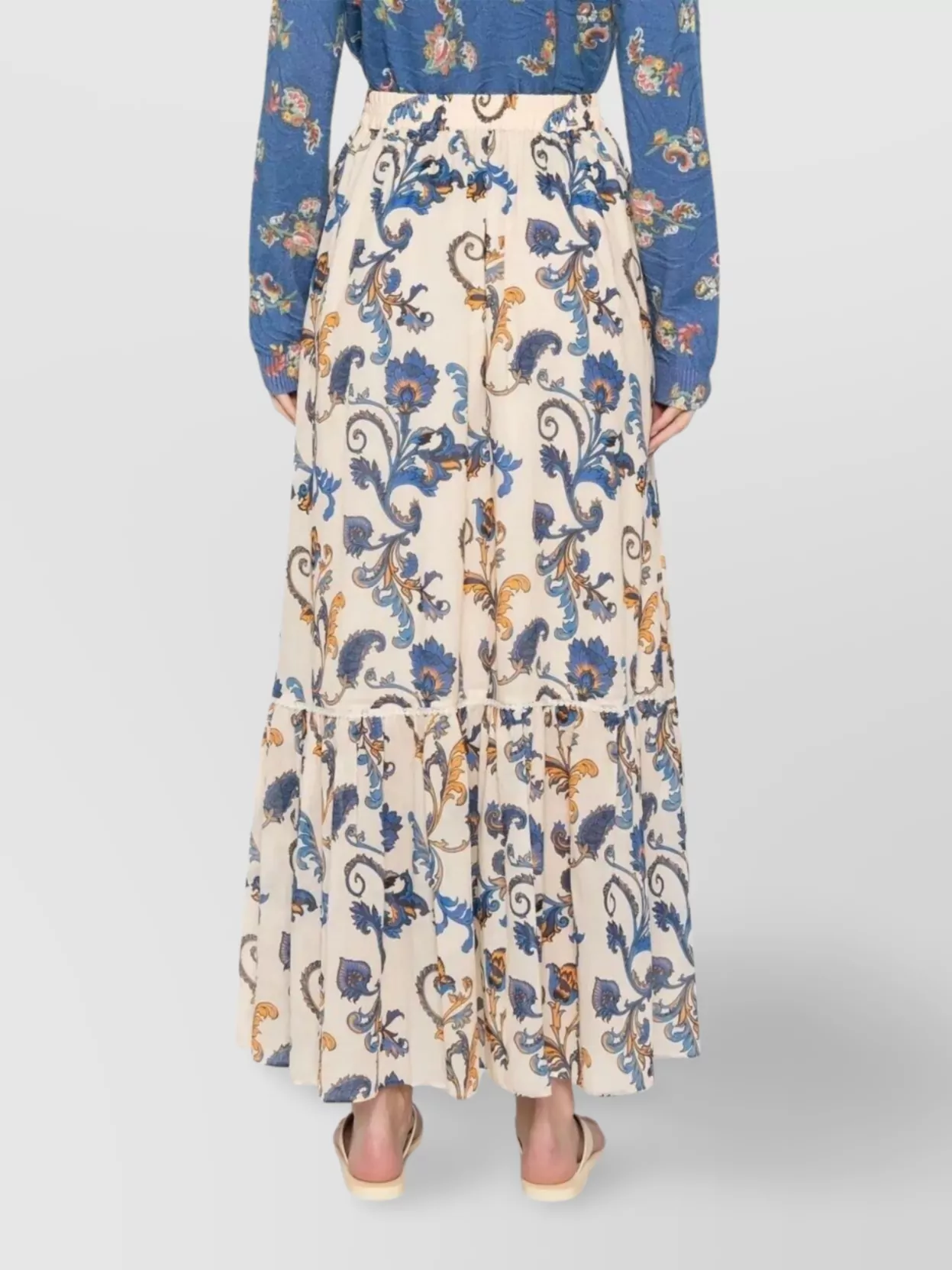 Etro Long Cotton Skirt Paisley Print