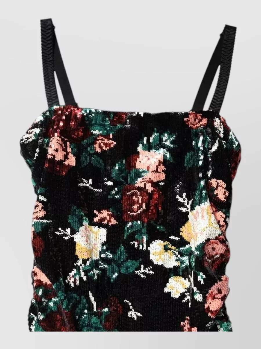 Dolce&Gabbana Floral sequin sleeveless mini dress