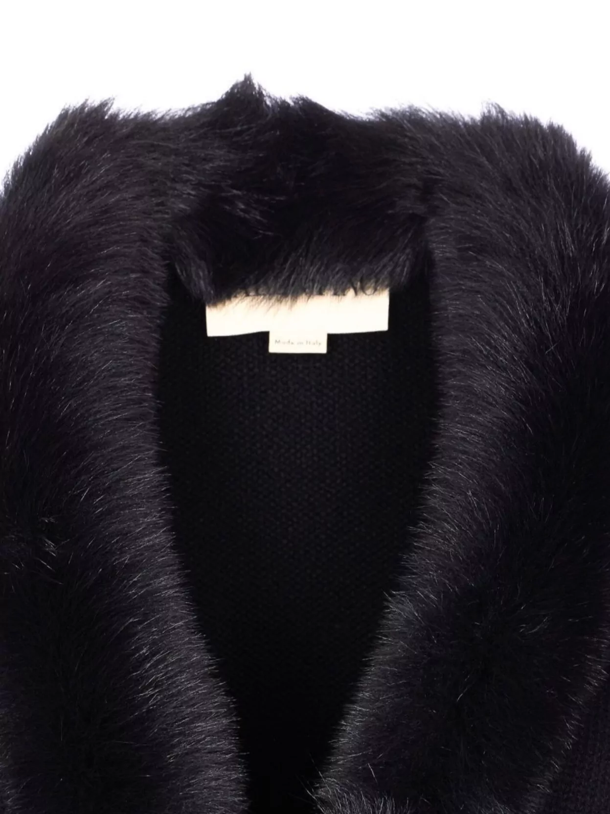 Valentino Textured Jacket With Belted Waist And Fur In Multi