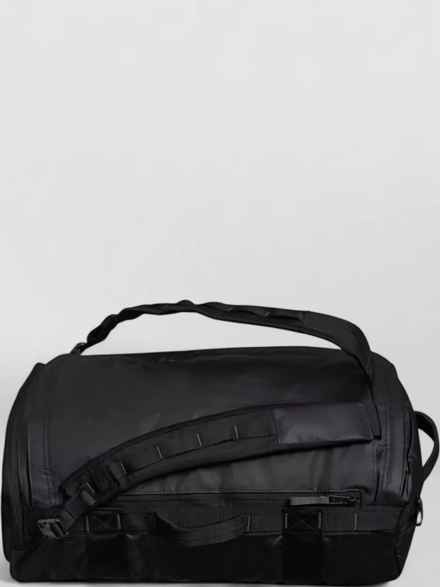 The North Face logo duffel bag
