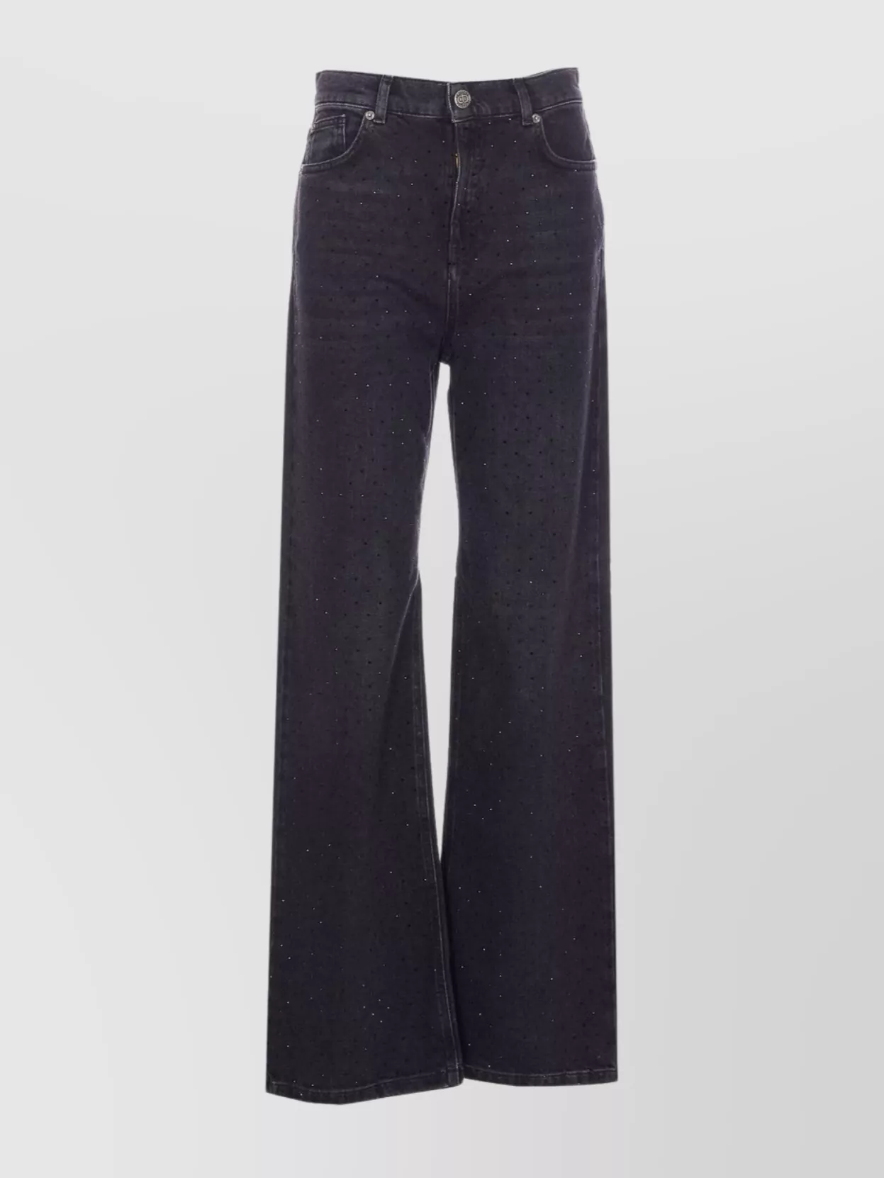 Twinset Wide-leg Strass Detail Trousers Pockets In Blue