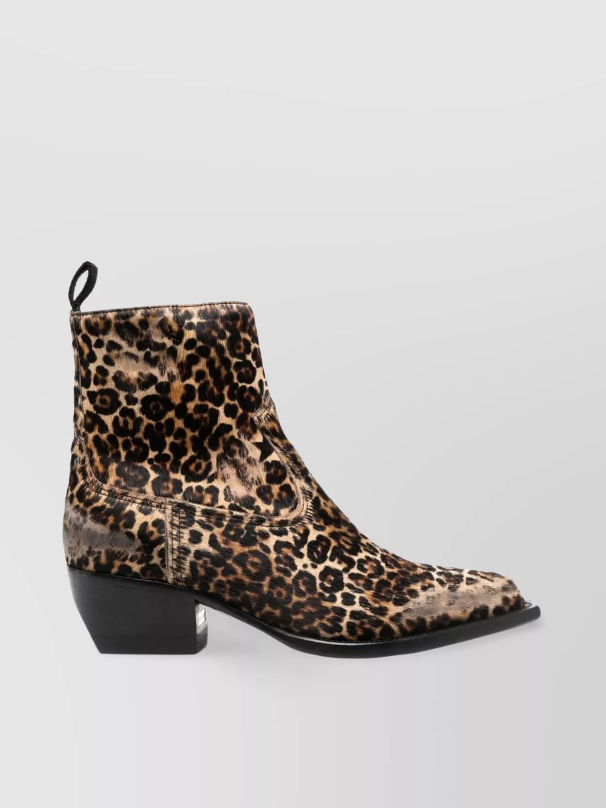 Golden Goose Debbie Leather Boots Leopard Print