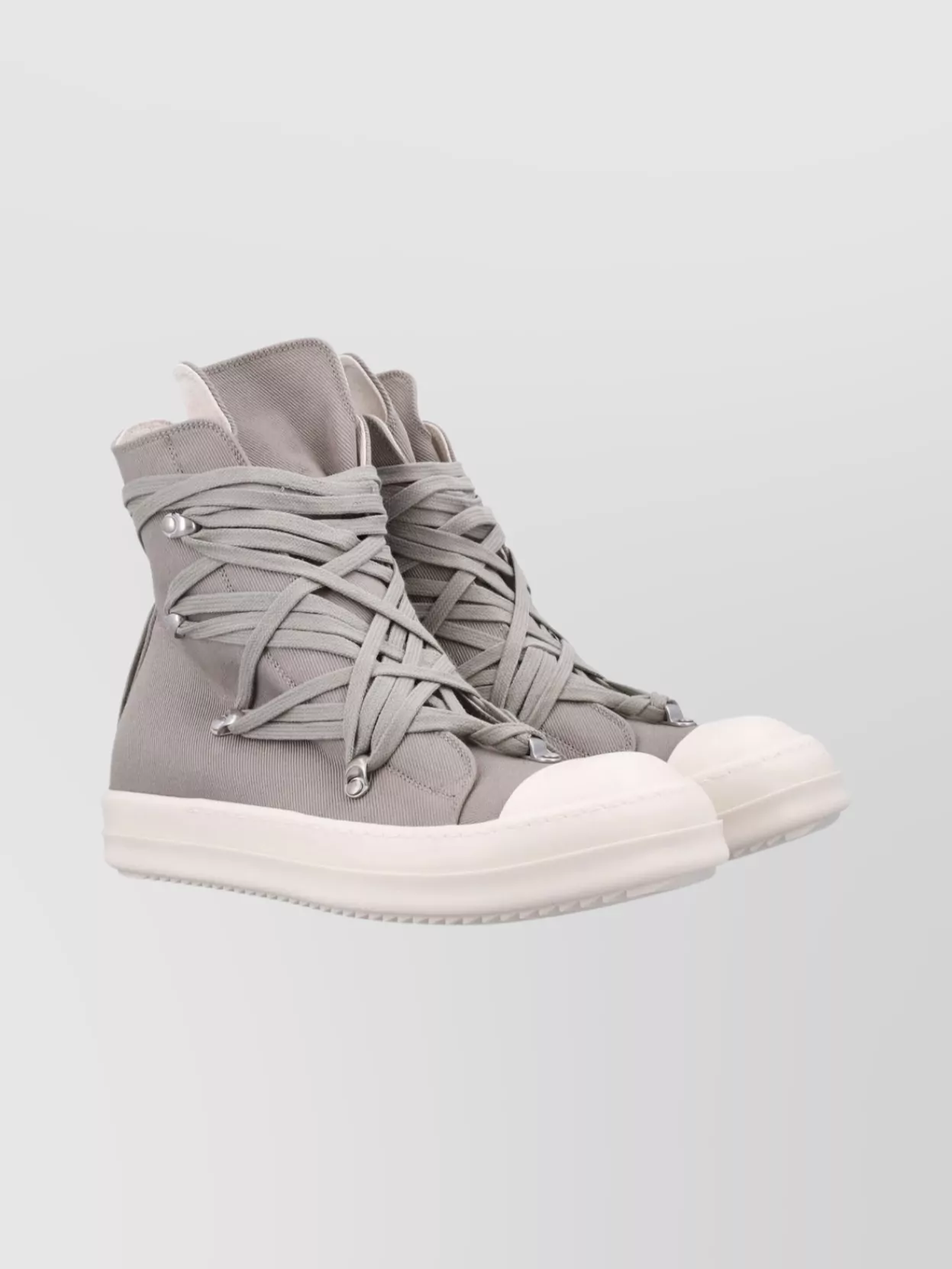 Rick Owens Drkshdw High-top Denim Sneakers Megalace Detail In Multi
