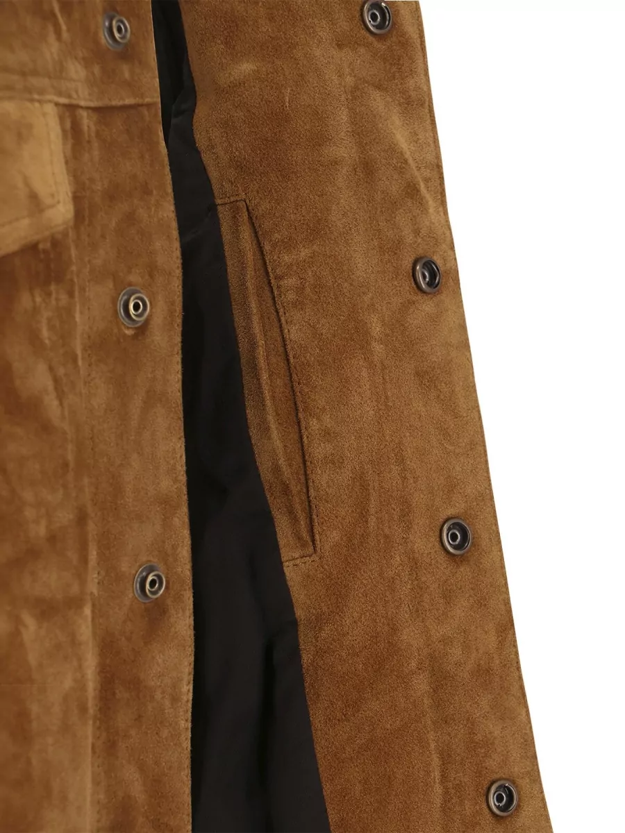 Saint Laurent Leather Single-Breasted Coat