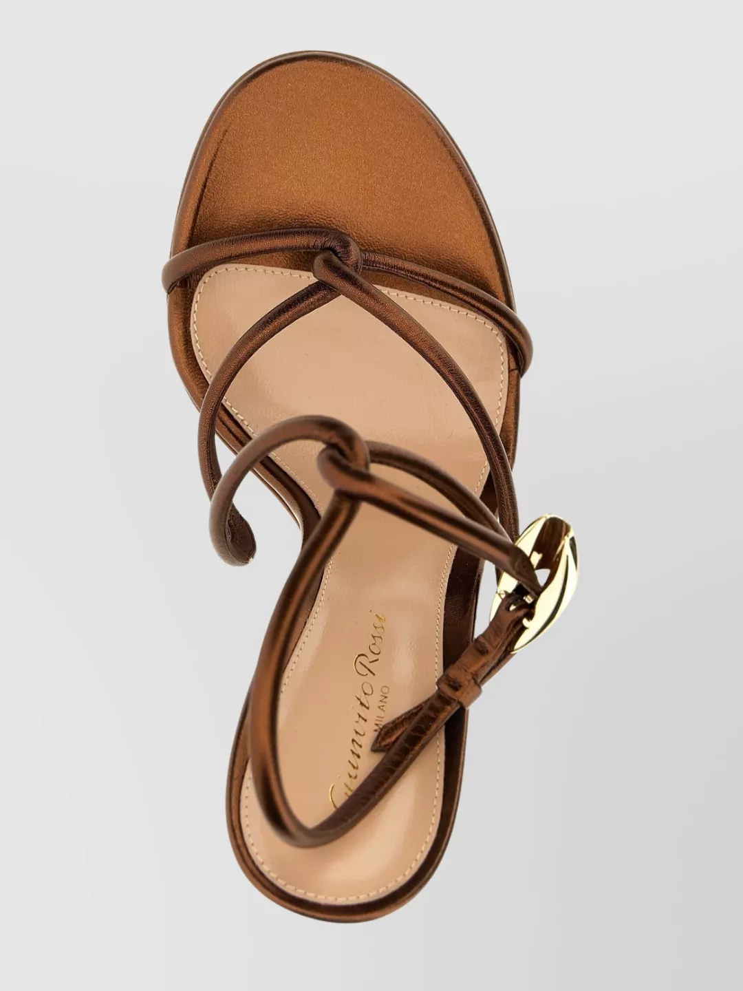 Gianvito Rossi Strappy Metallic Buckle Open Toe Sandals