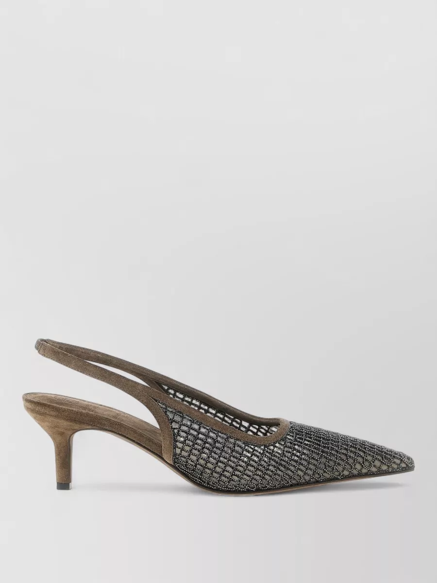 Brunello Cucinelli Leather Slingback Pumps