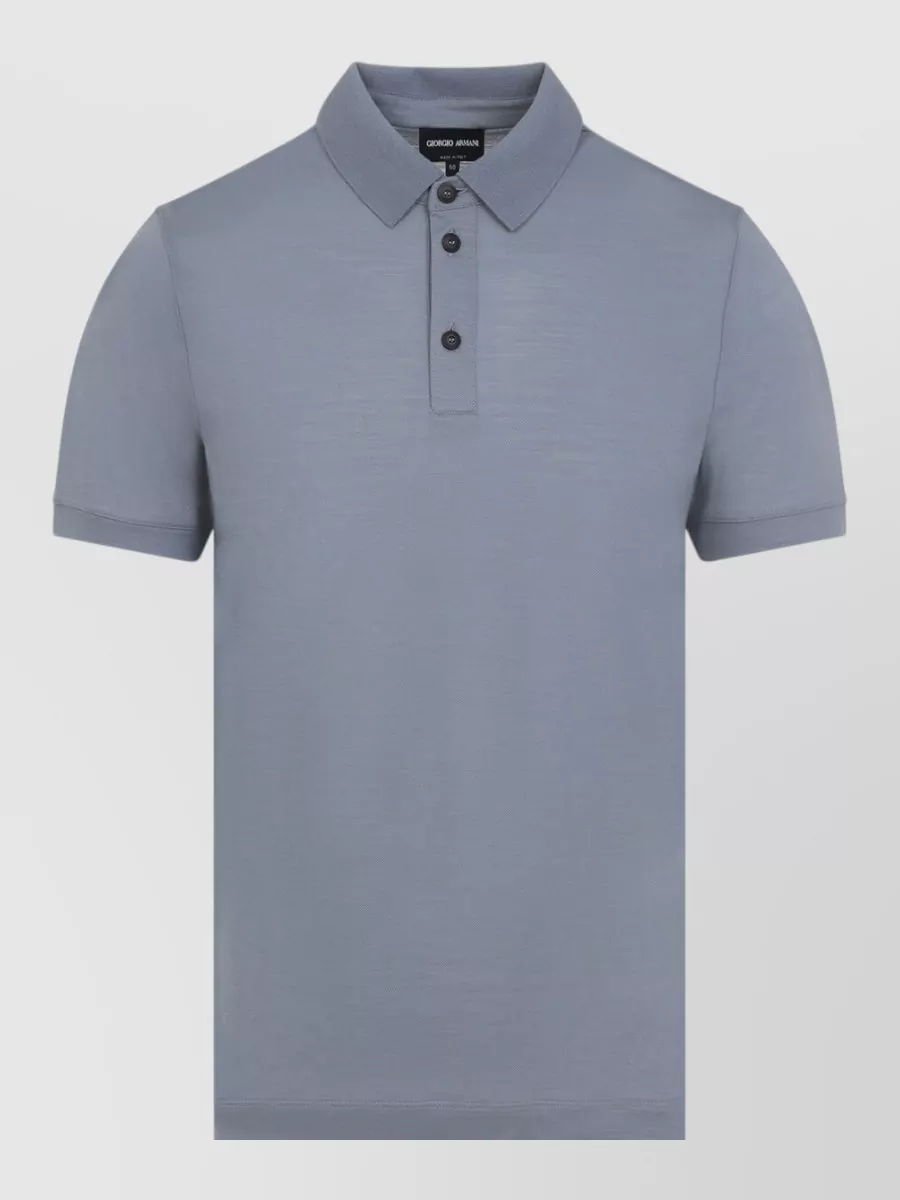 Giorgio Armani Cloud Cotton Polo Collar Regular Fit Shirt