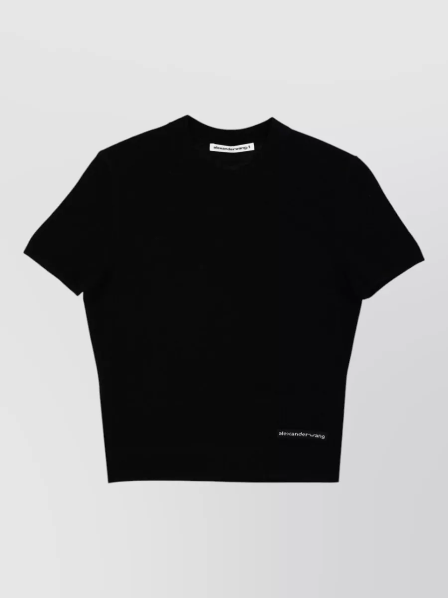 Alexander Wang logo-print knitted top
