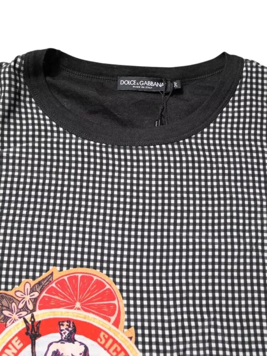 Dolce&Gabbana Silk Graphic Print Short-Sleeve T-Shirt