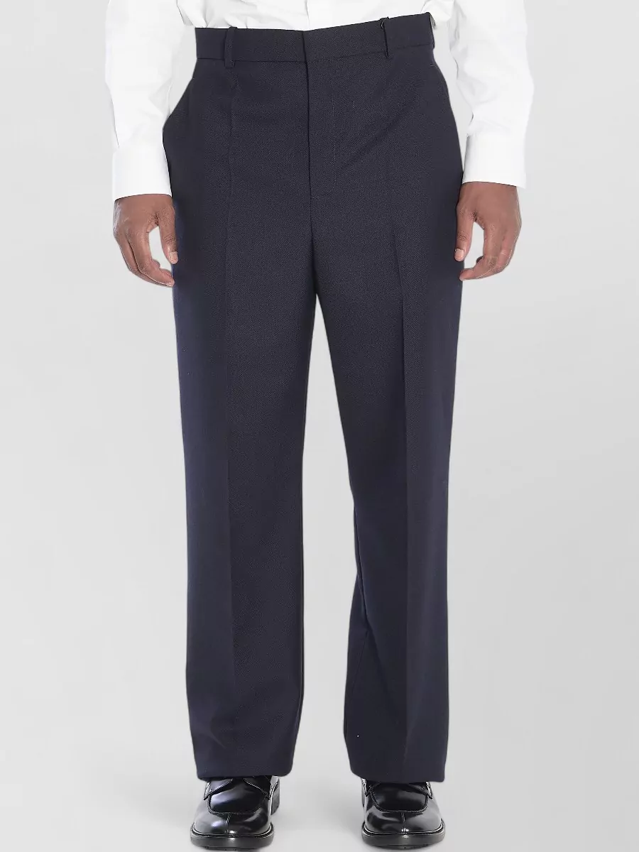 Saint Laurent Wool Trousers Low Rise Wide Leg