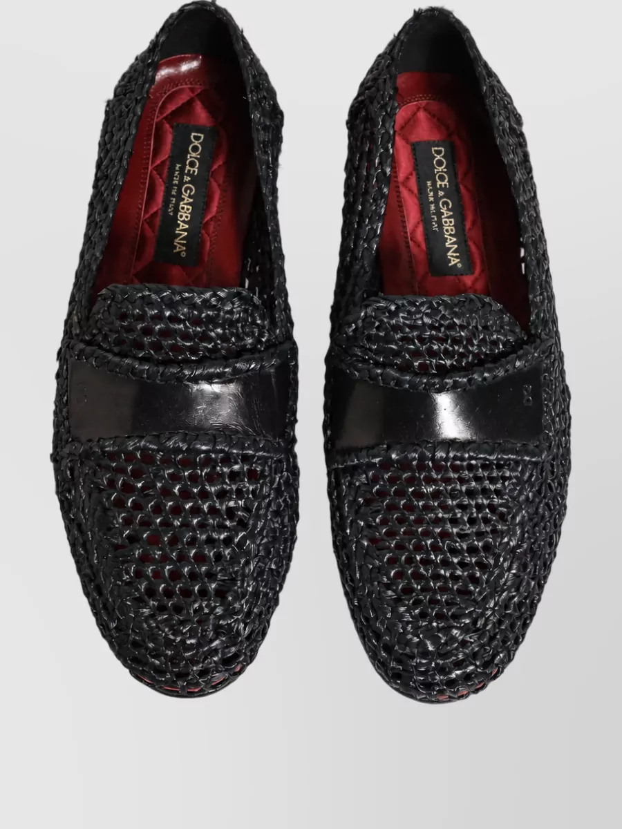 Dolce&Gabbana Woven Raffia Slippers